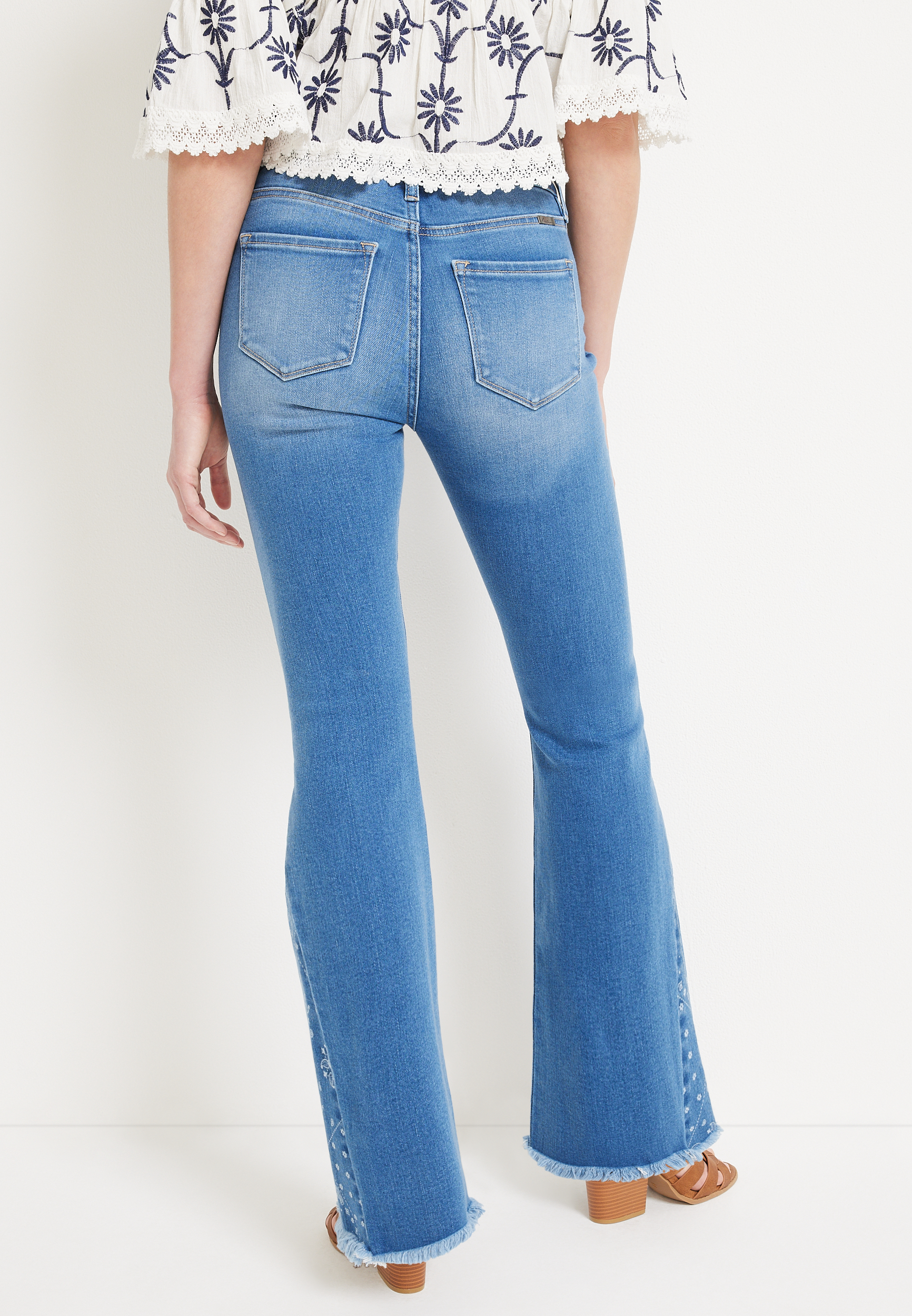 【直営・関税送料込】Flared jeans cotton WynneDenim Performance Stretch Seamed Soft Flare Leg Jean | HSN