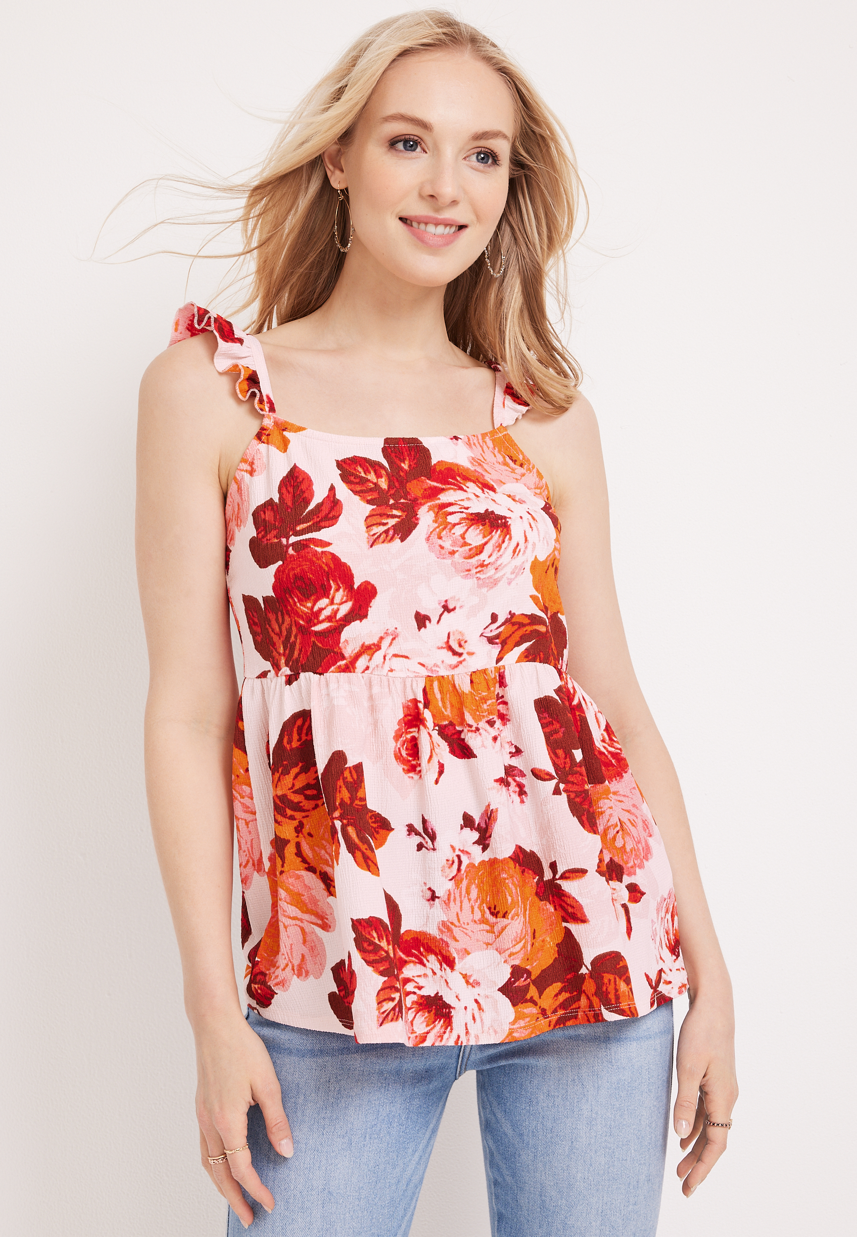 トップス MISTREASS 3D-Flower Strap Peplum Tunic 3D-Flower Strap Peplum Tunic - MISTREASS