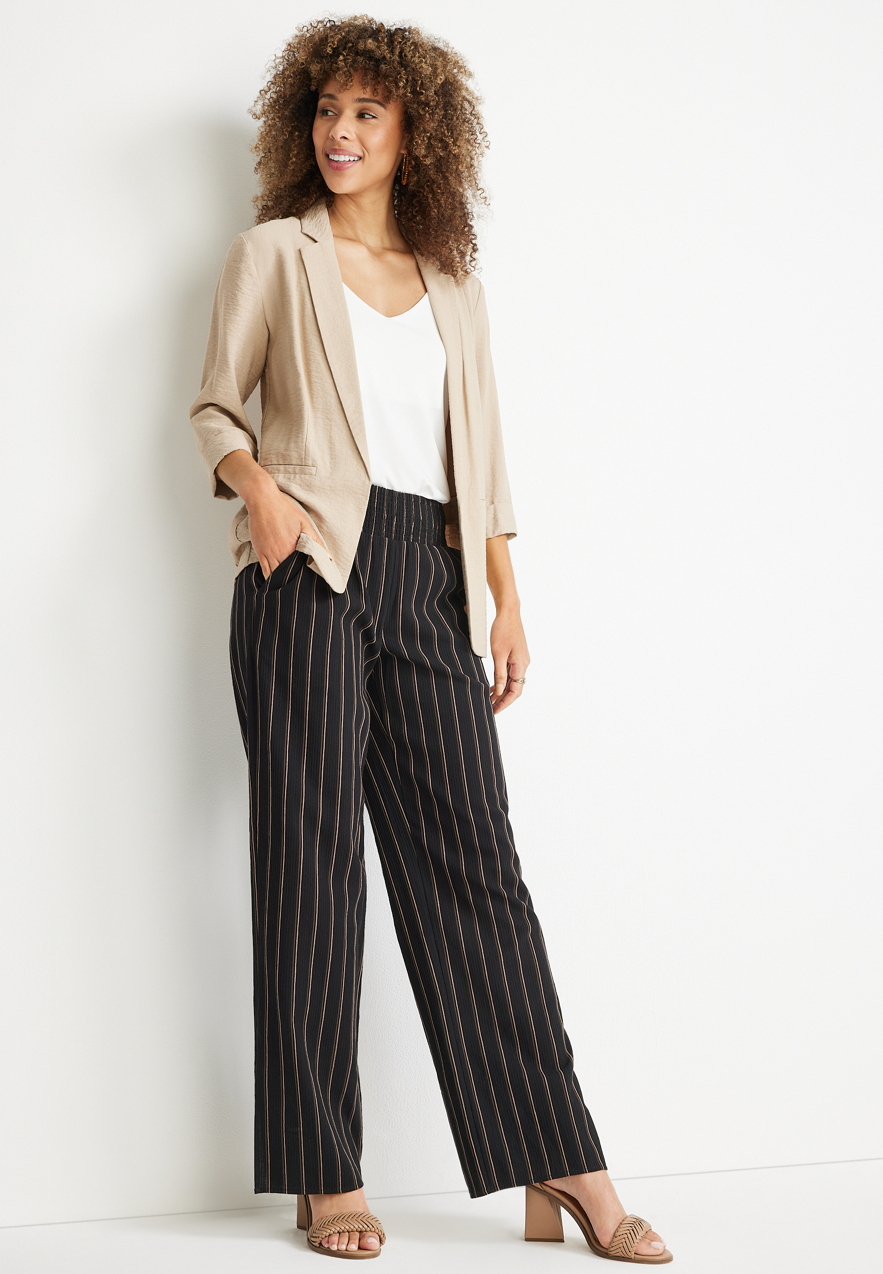 Maurices Brown Flat Front Straight Leg Dress Pants Women's Size 9/10 R –  Shop Thrift World