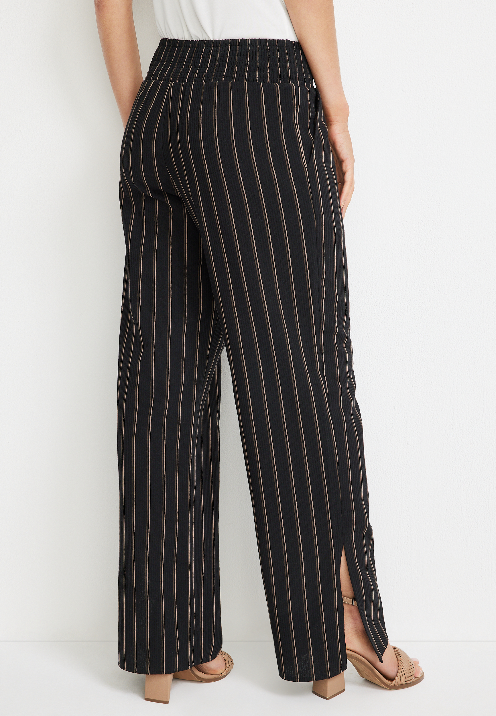 High Rise Wide Leg Striped Pant | maurices