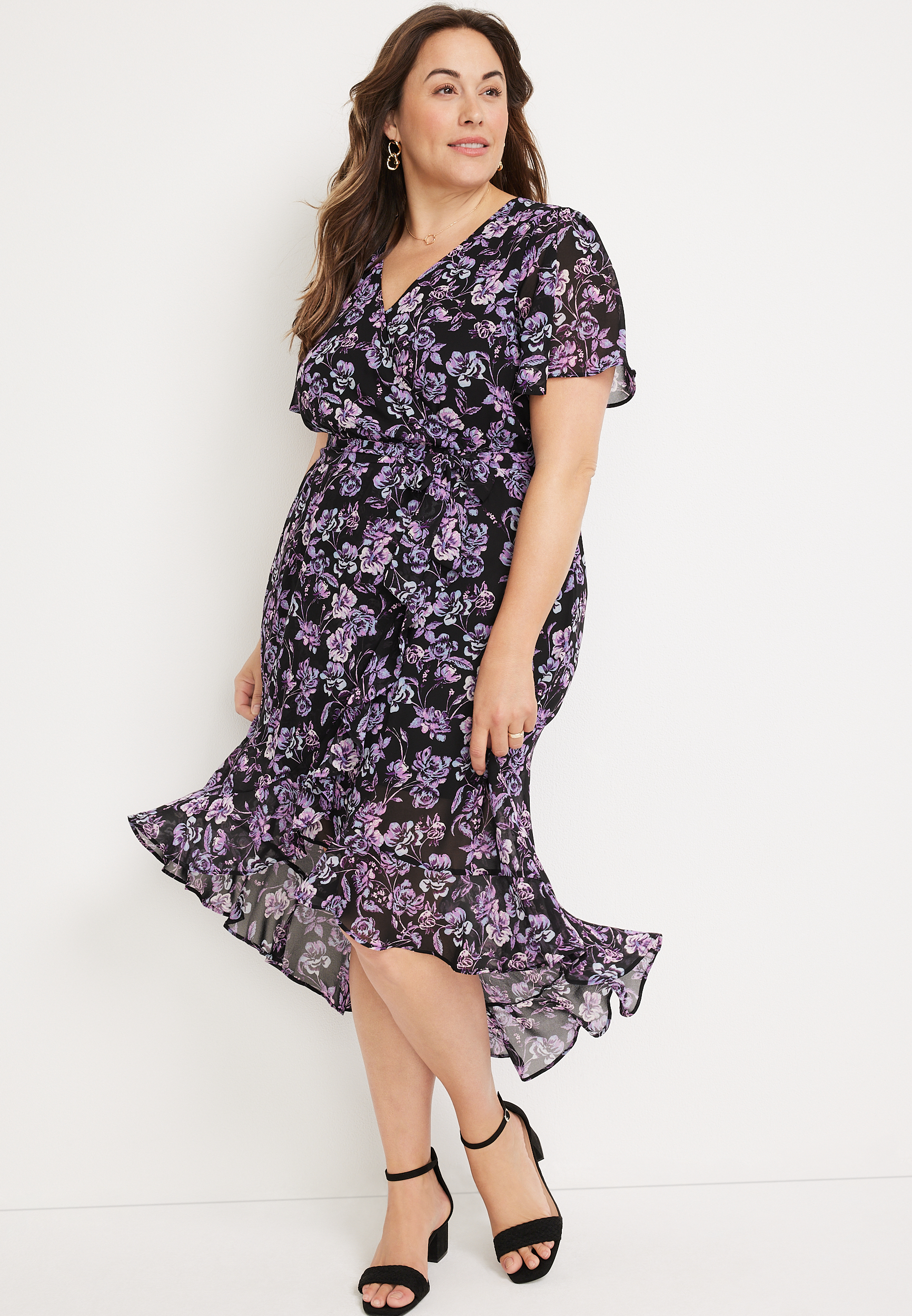 Plus wrap shop midi dress