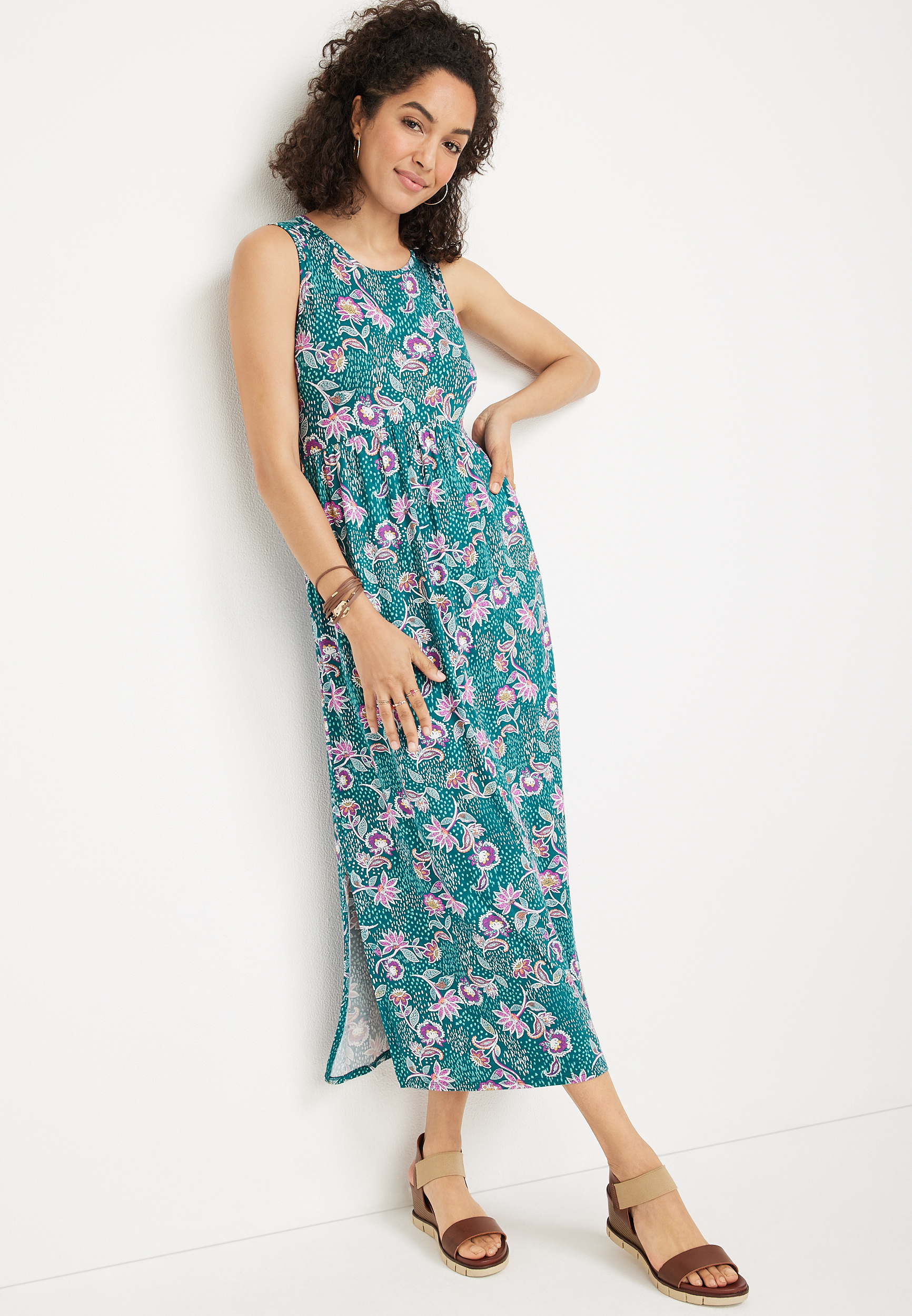 24 7 Empire Waist Floral Maxi Dress Maurices