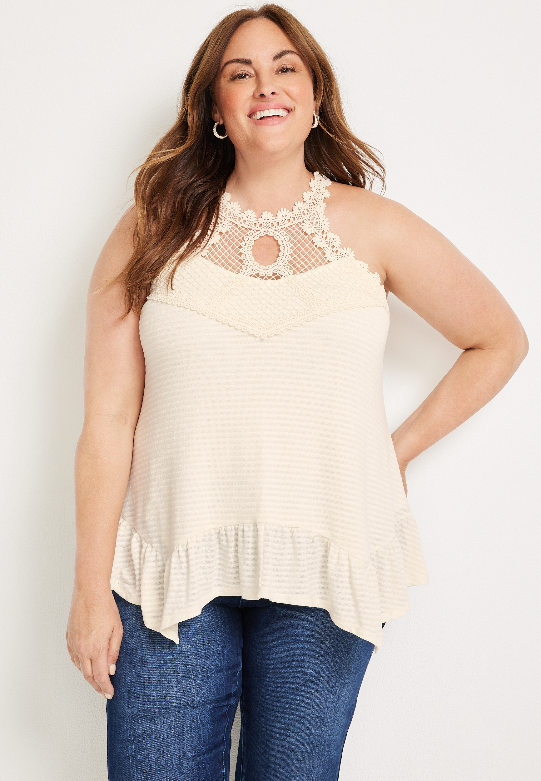 Plus size crochet store halter top