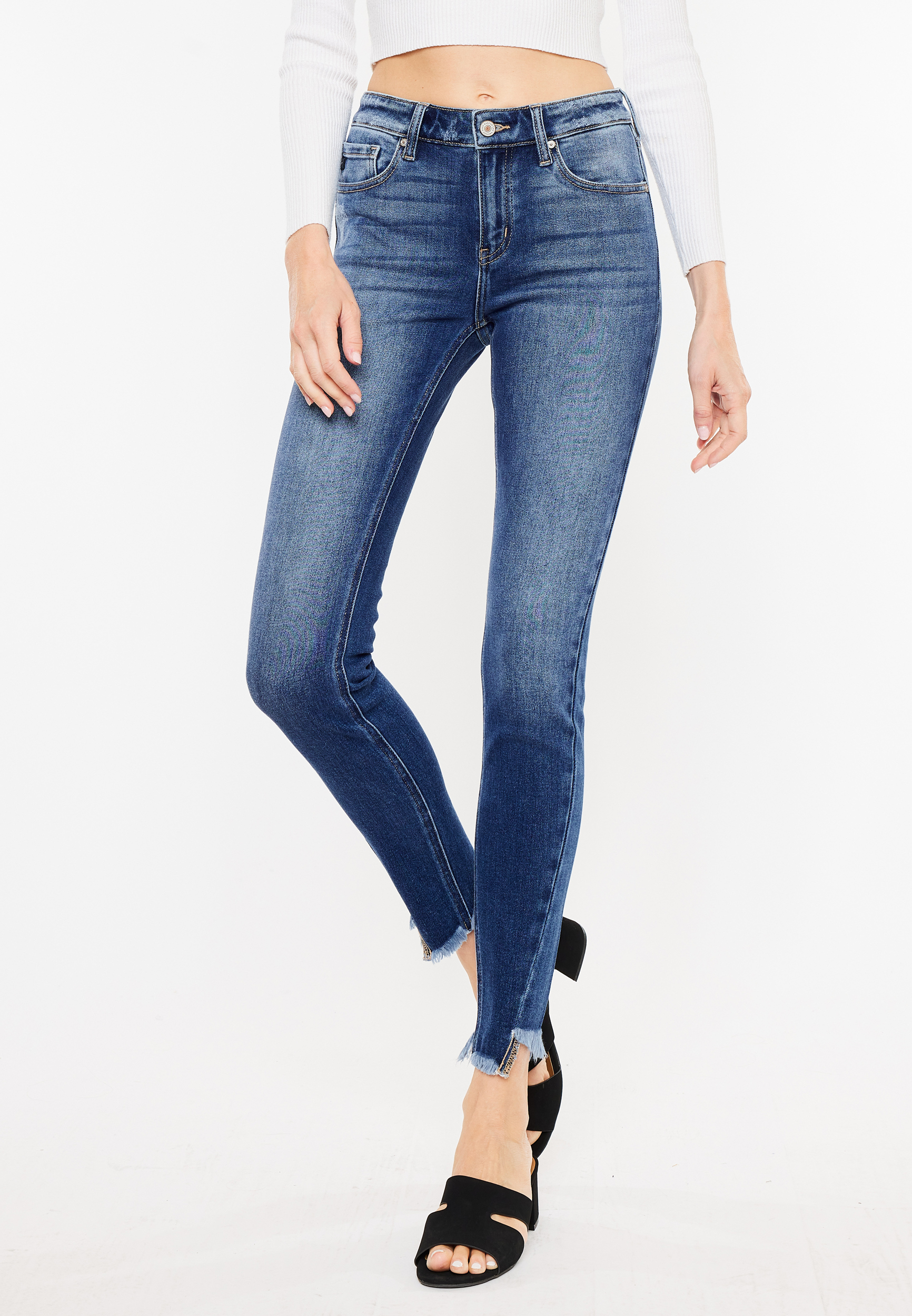 KanCan™ Skinny Mid Rise Frayed Hem Jean