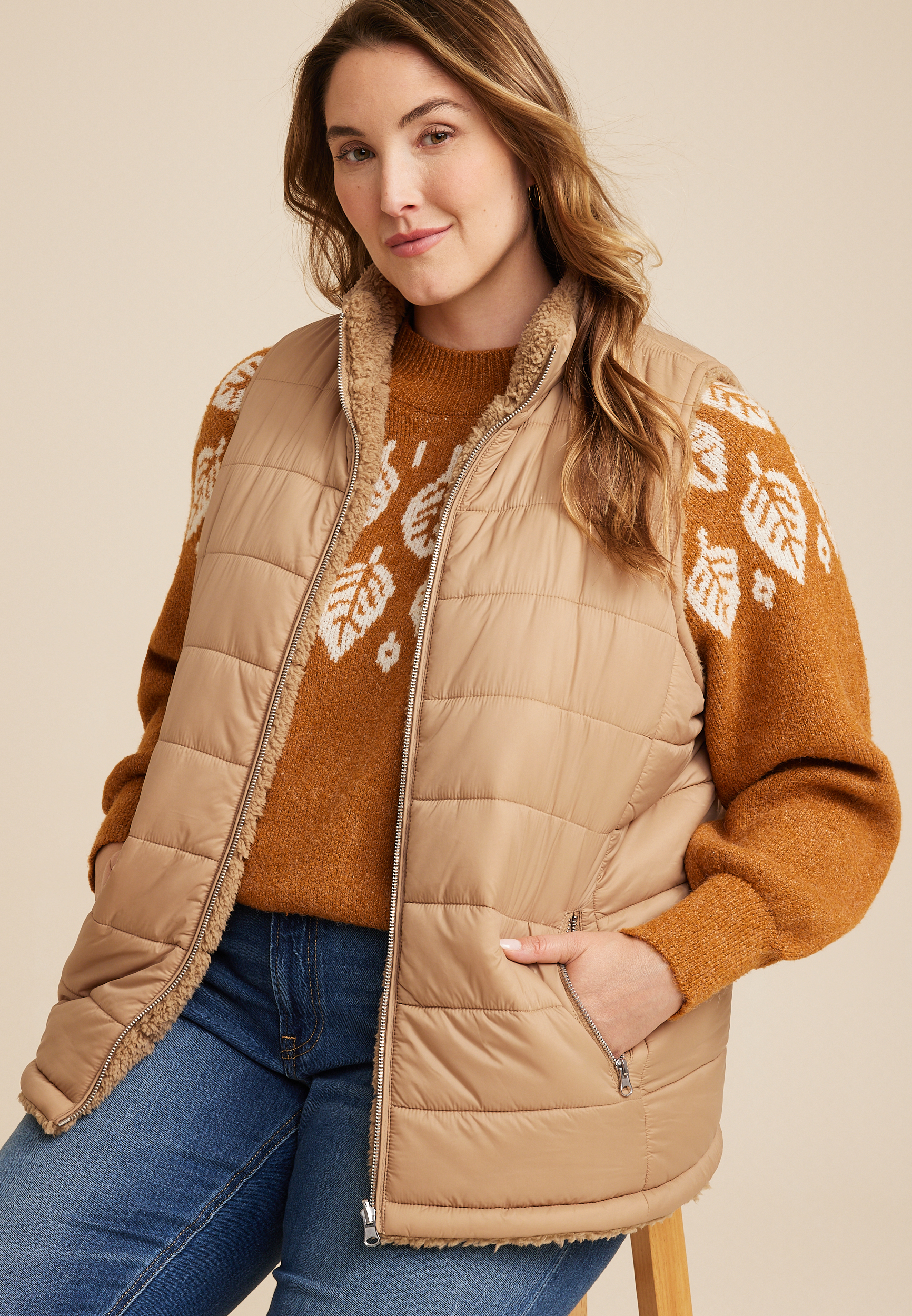 Women's plus size hot sale sherpa vest