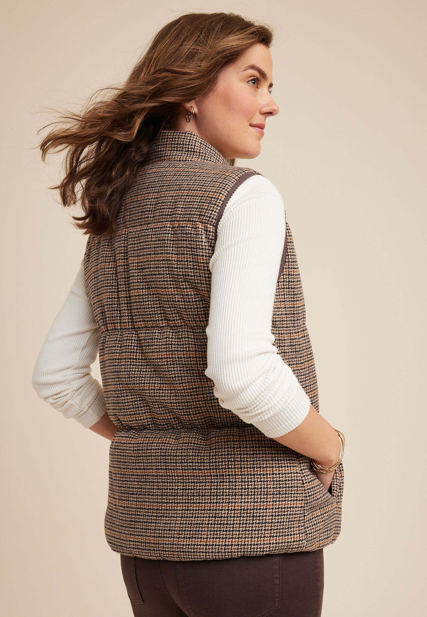 Plaid hotsell down vest