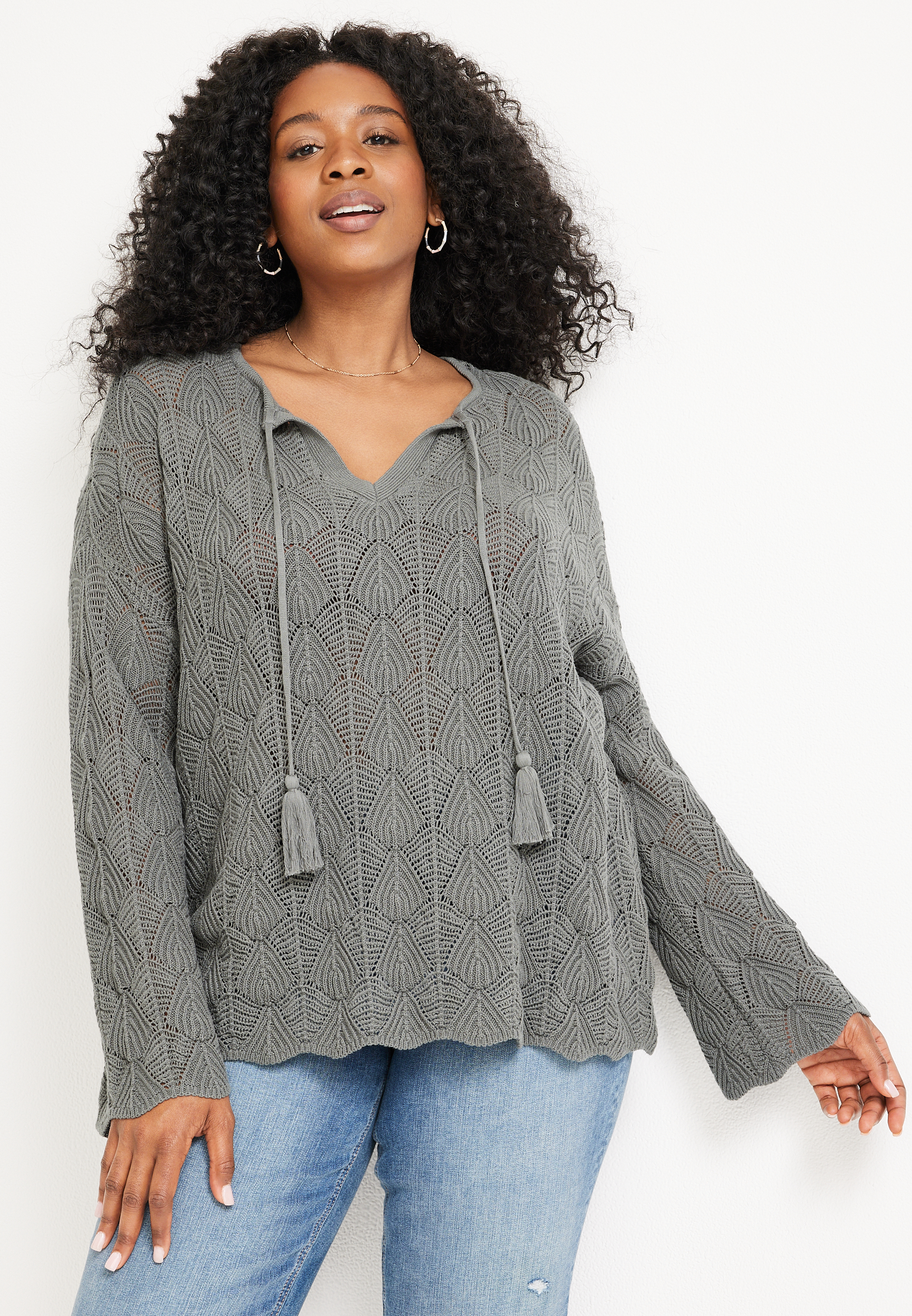 Plus Size Sleeve Pointelle | maurices
