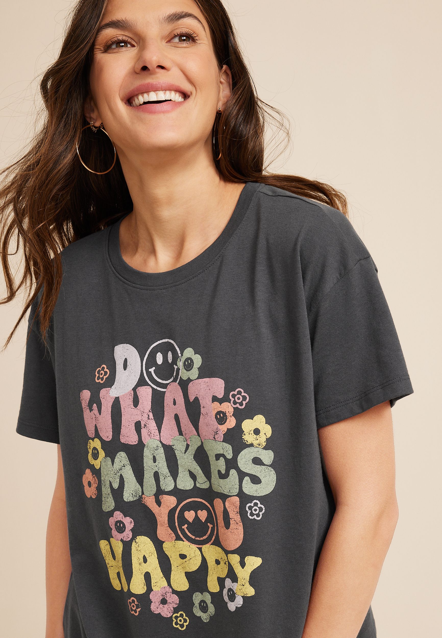 Do What Makes You Happy Relaxed Fit Graphic Tee maurices