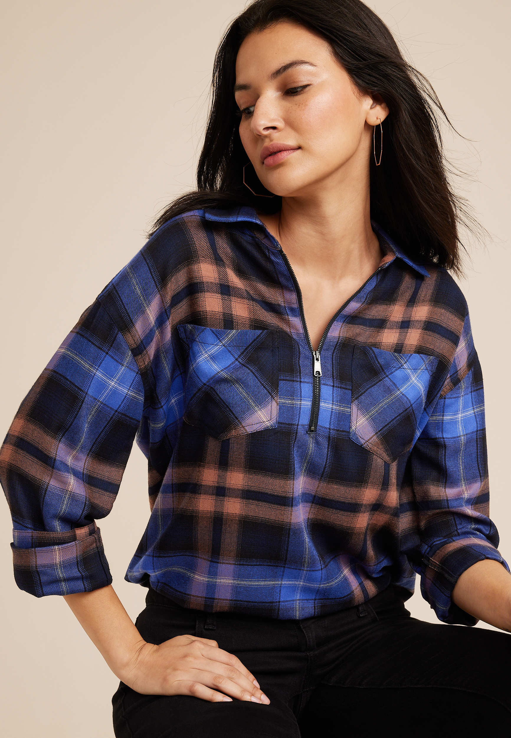 Plaid 2025 quarter zip