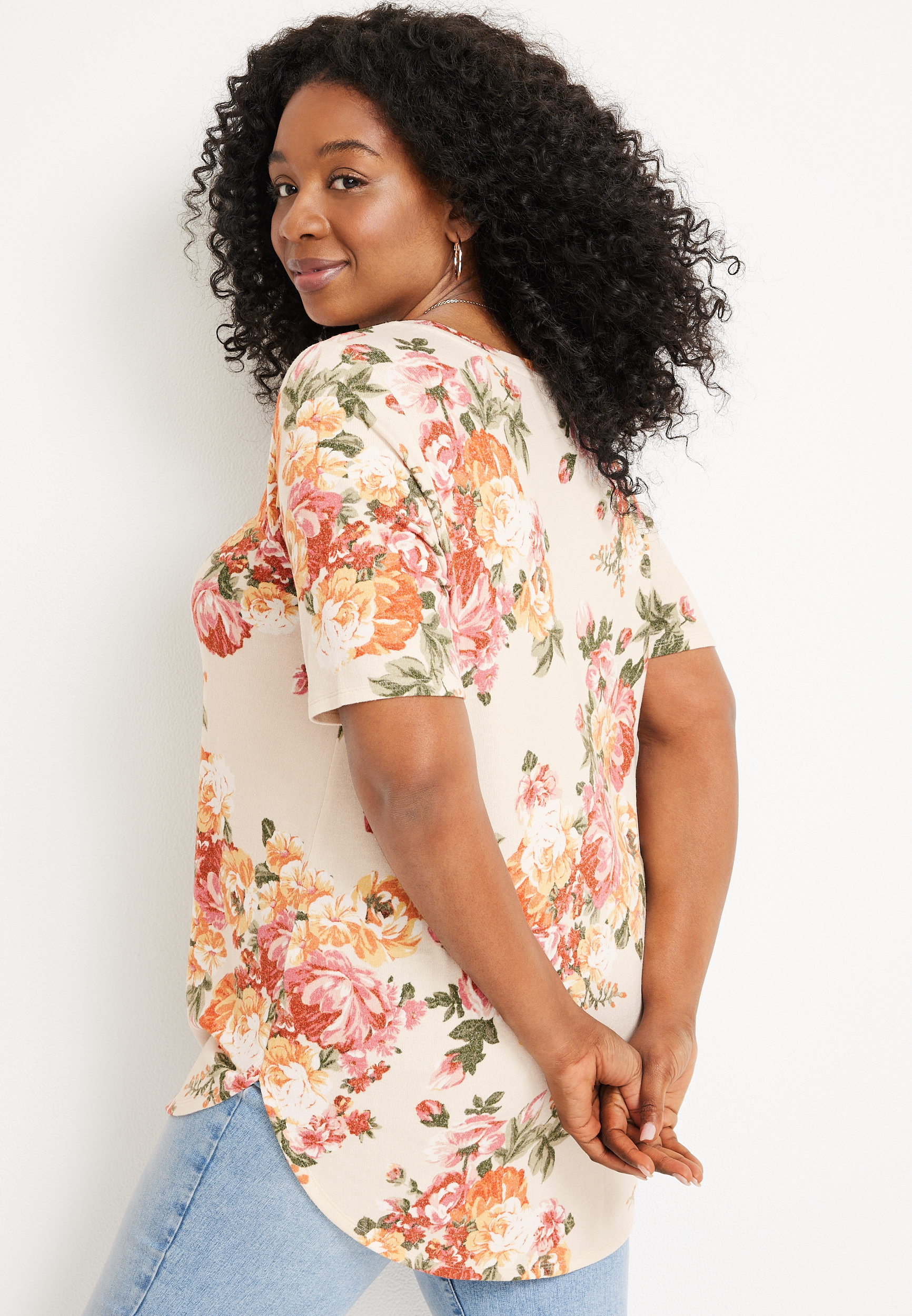 Olivia Mark – Womens Plus Size Floral Print High-Rise Sports