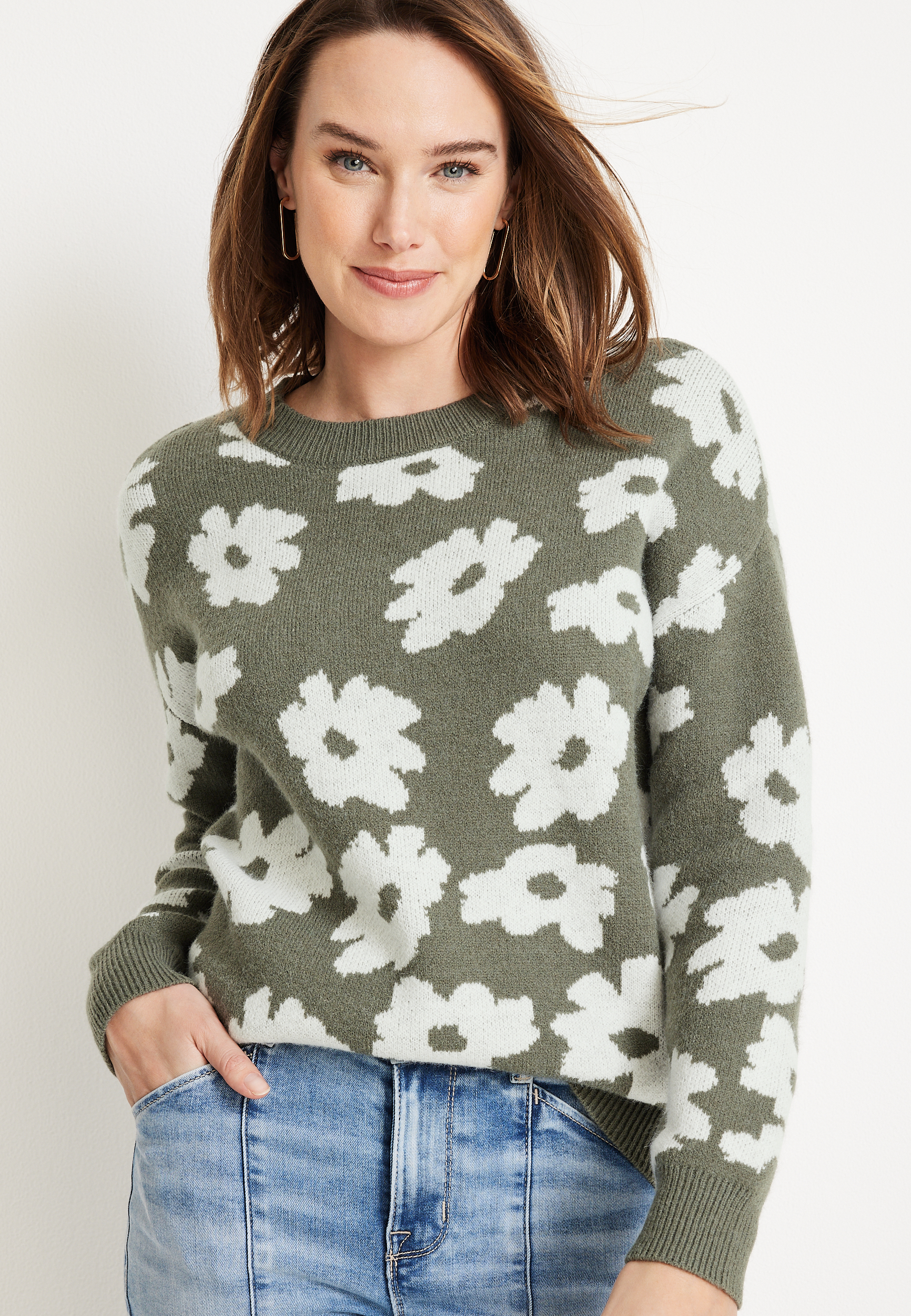 Floral sweater outlet