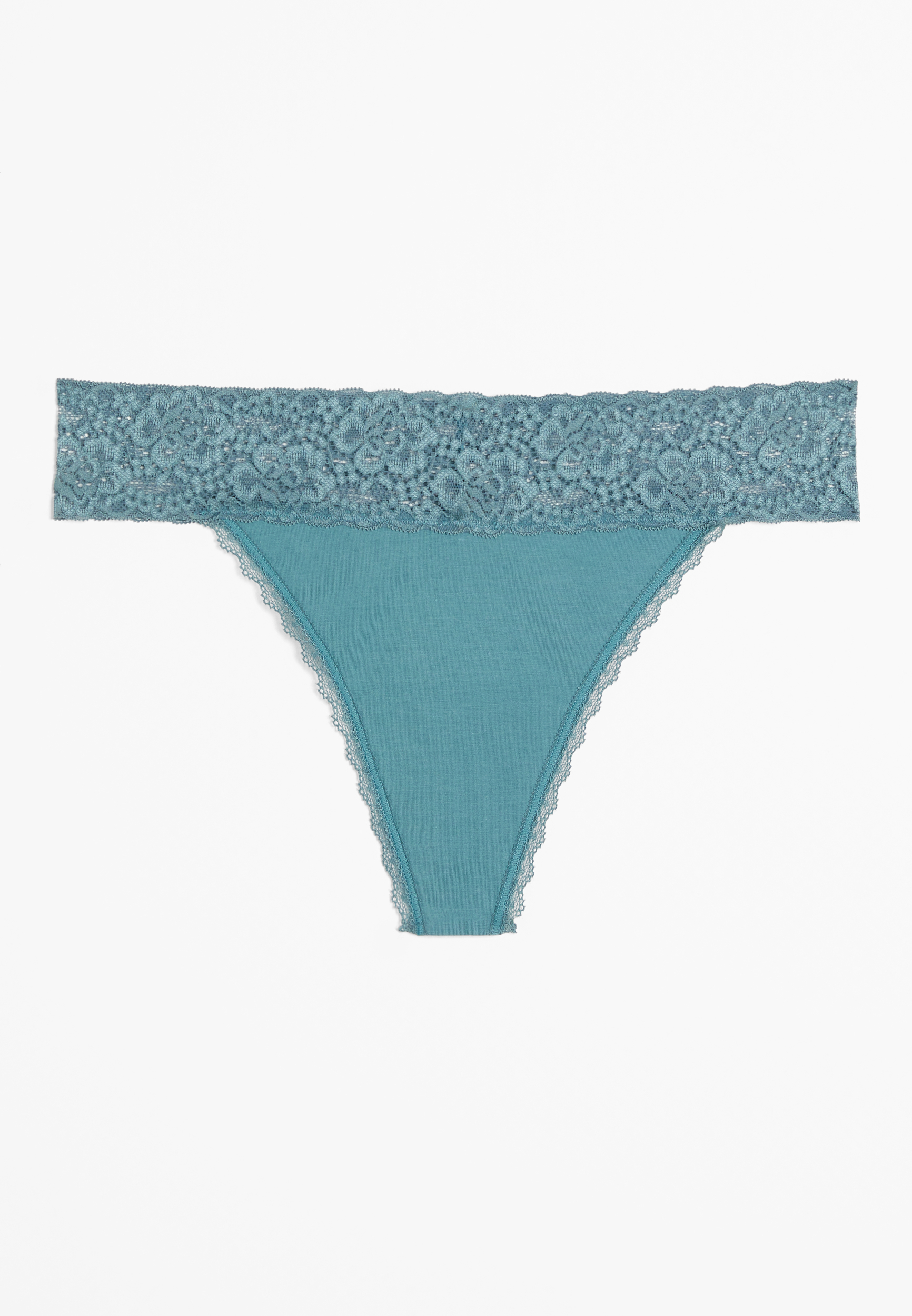 Simply Comfy Lace Trim Thong Panty