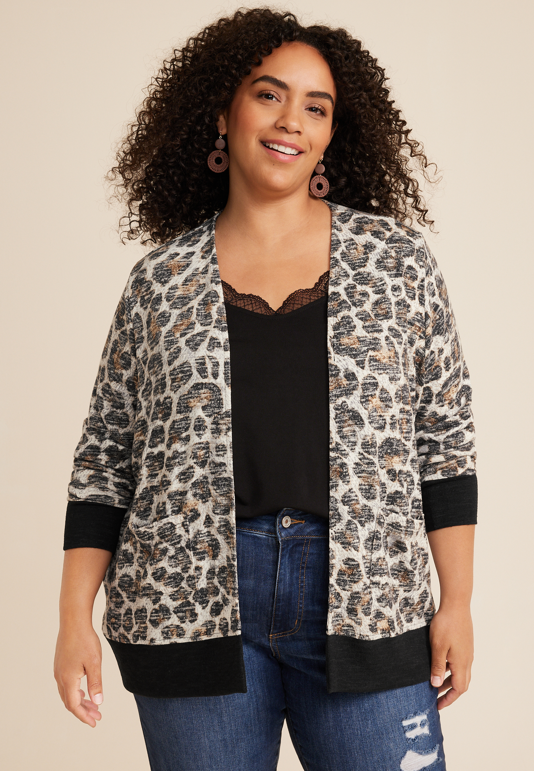 Plus Size Animal Print Cardigan maurices