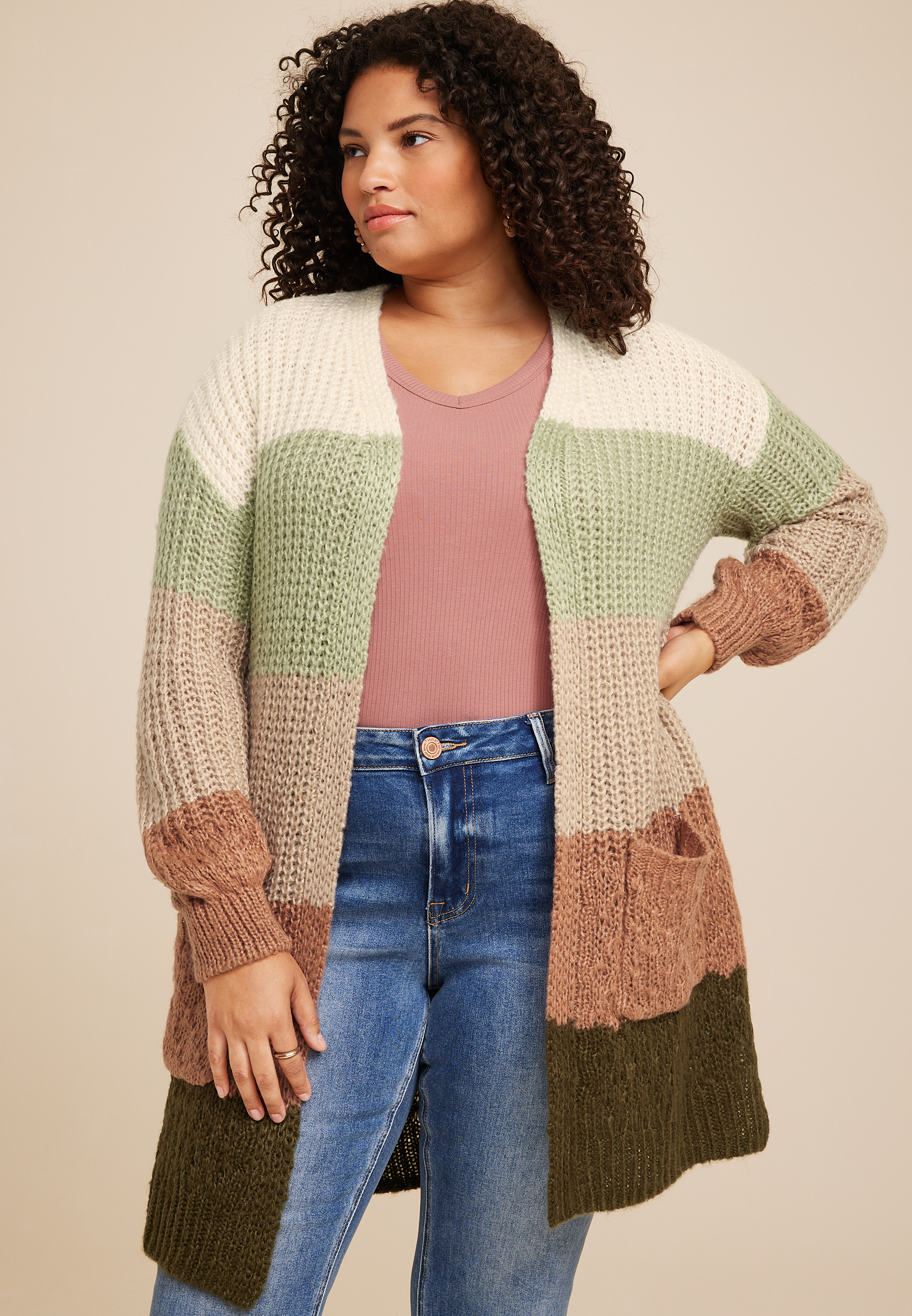 Chunky knit plus outlet size cardigan