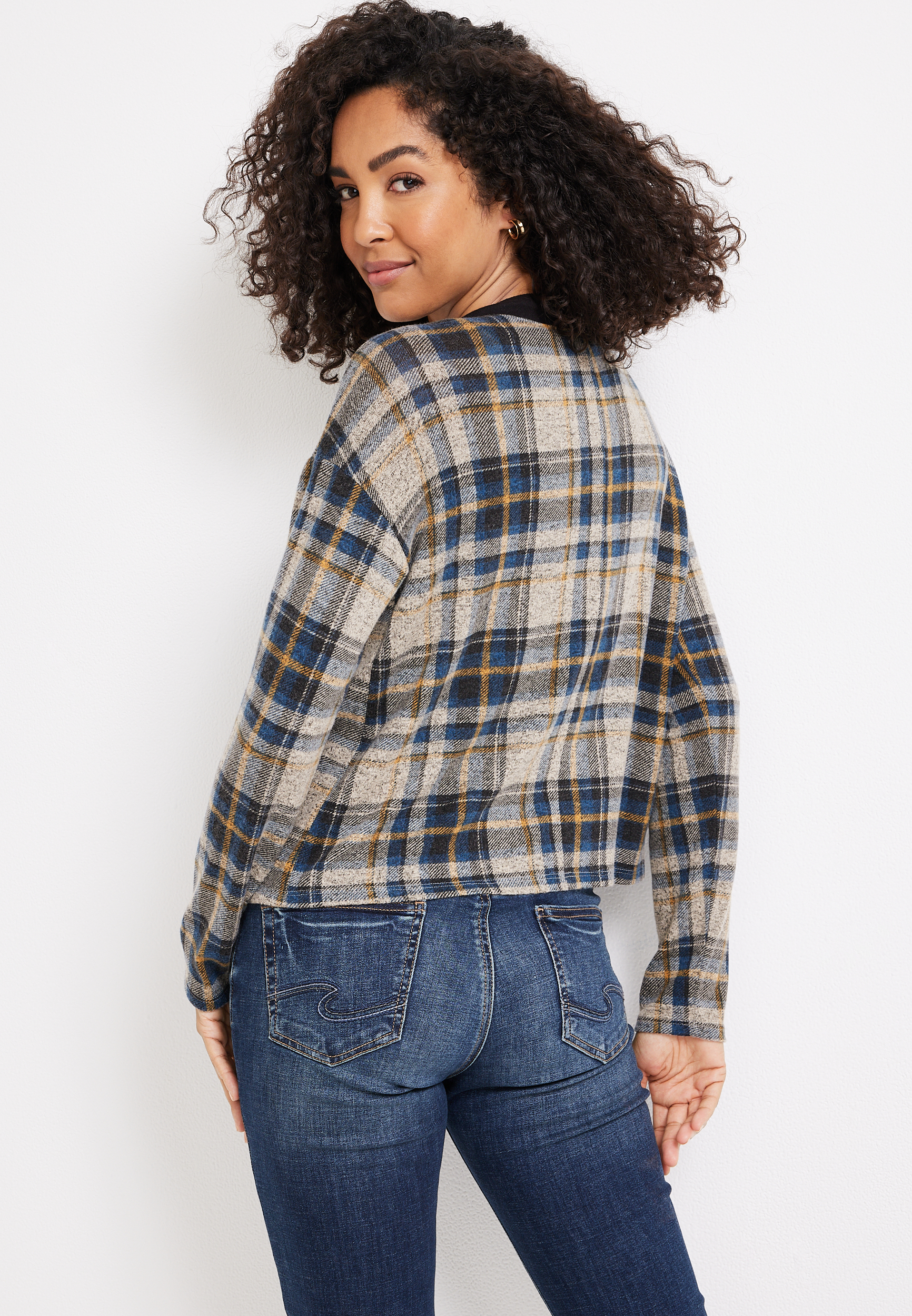 AE Cropped Flannel Shirt