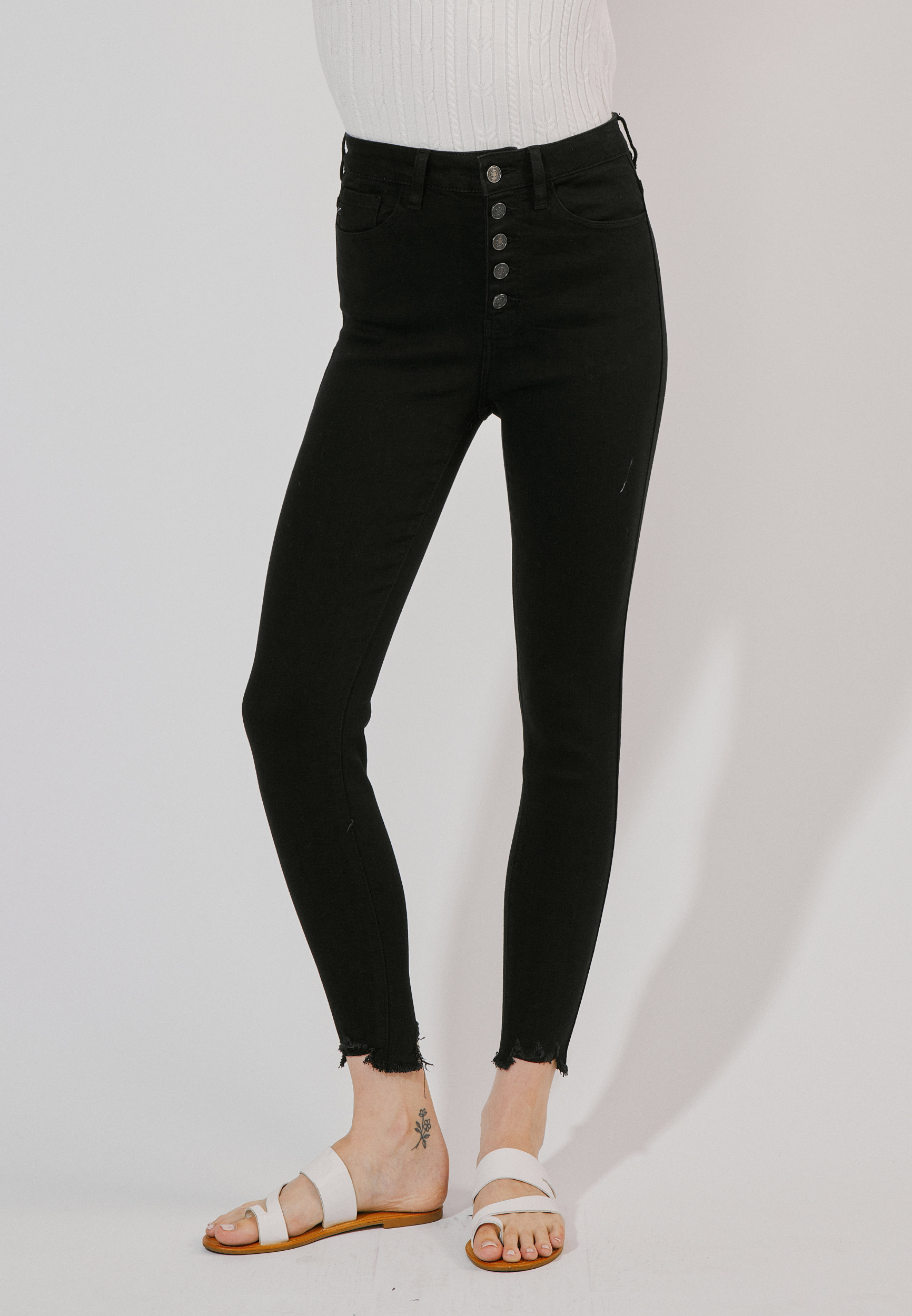 Shesways®Ashton High Rise Super Skinny Kancan Jeans (Black)