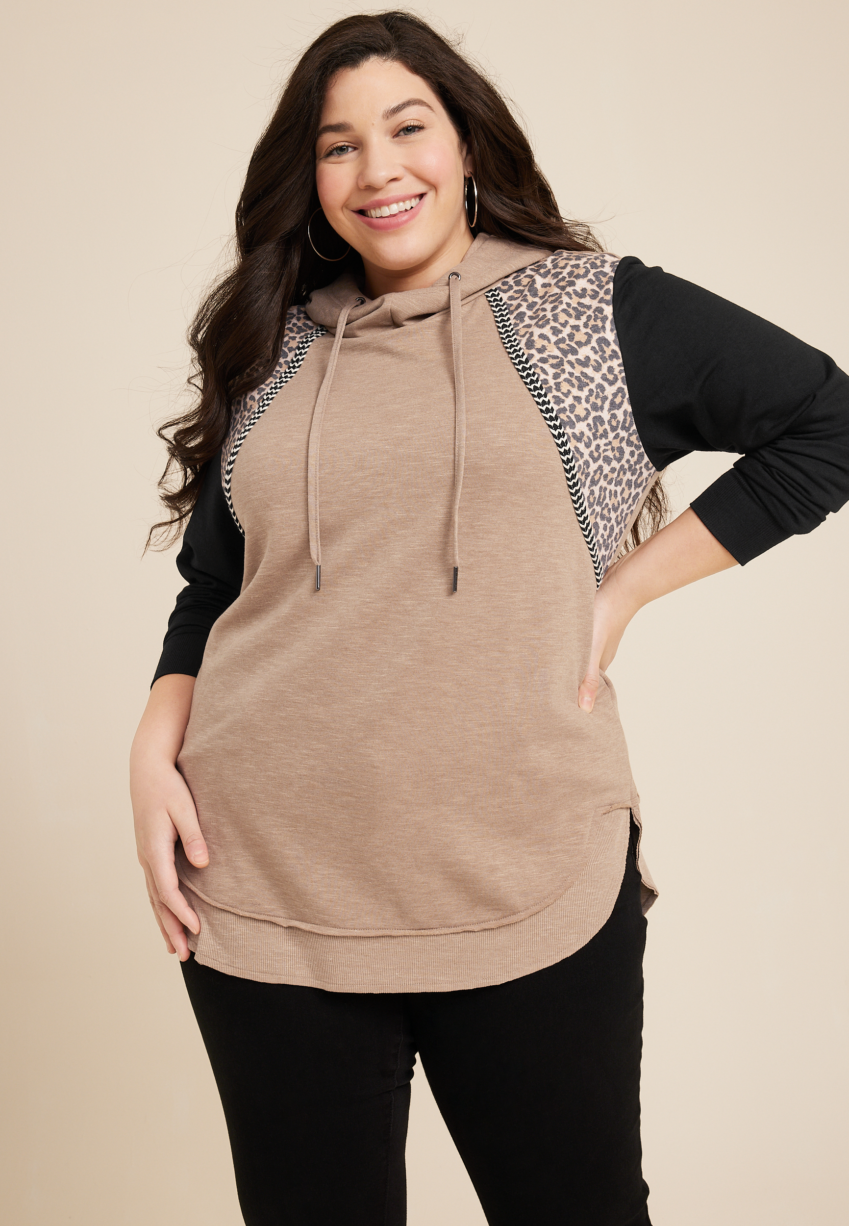 Leopard Print Color Block Sweater (Plus Size) – In Pursuit Mobile