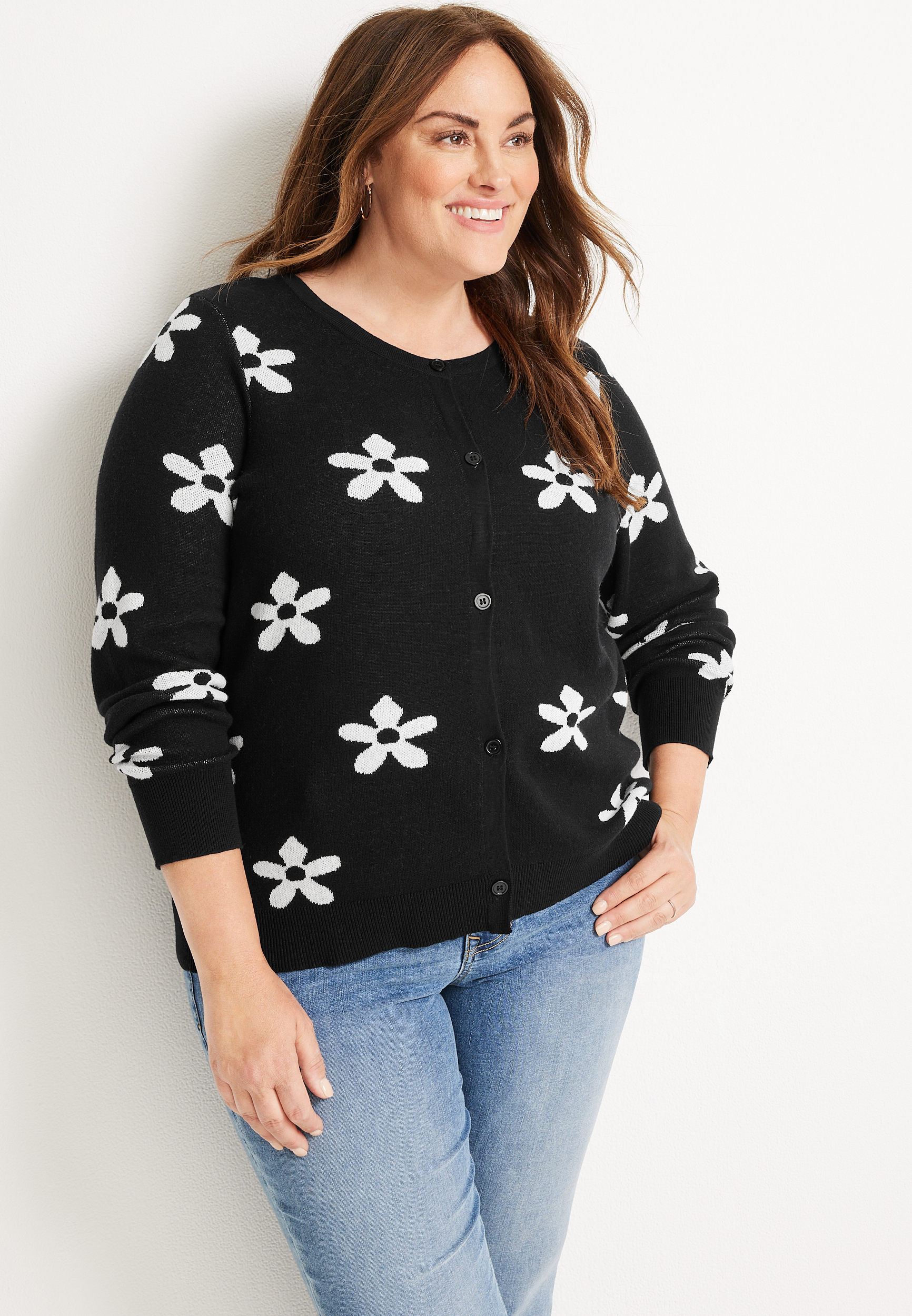 Plus size outlet sweatshirt cardigan