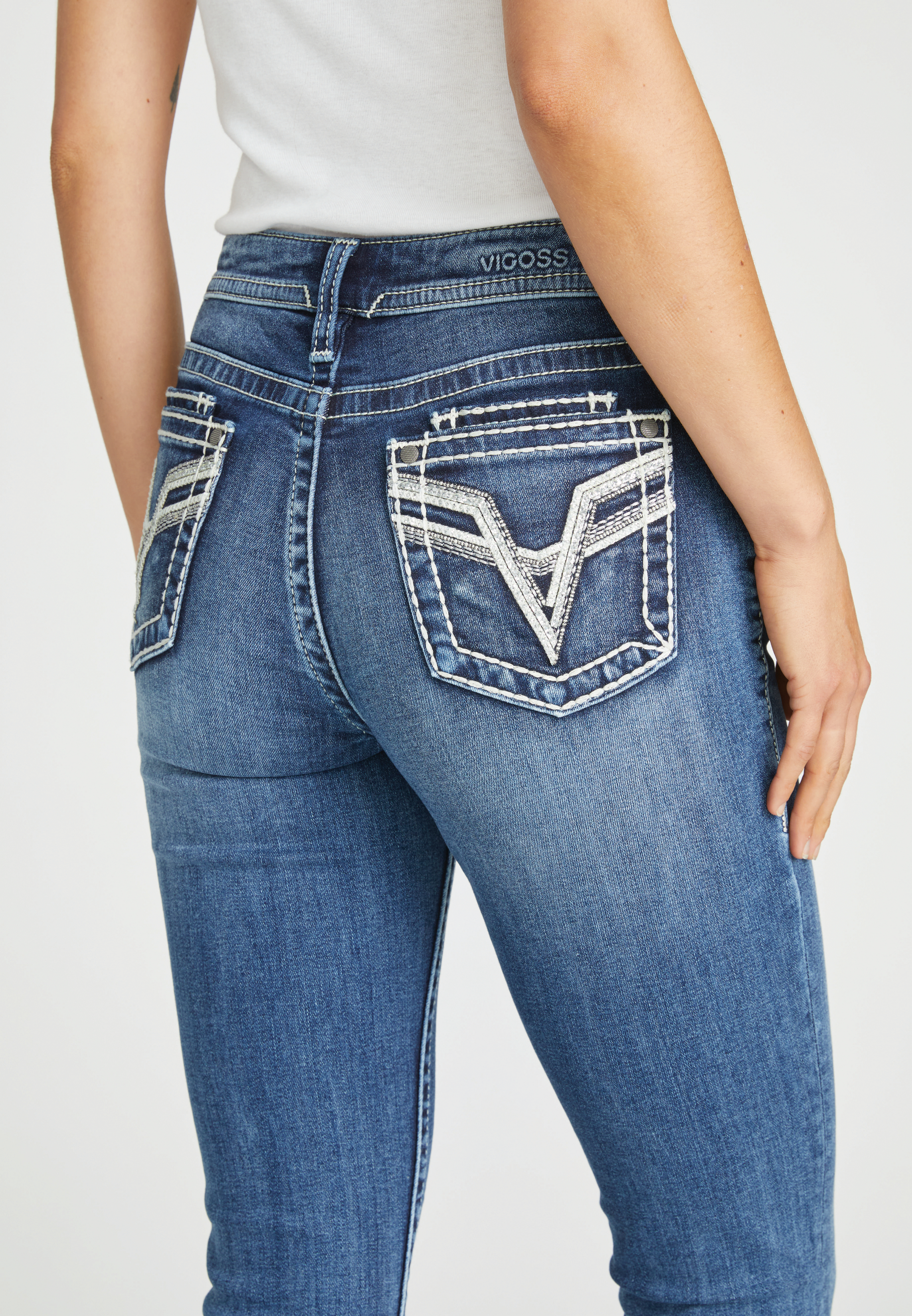 Tribal Wing Mid Rise Bootcut Jean - Society Boutique