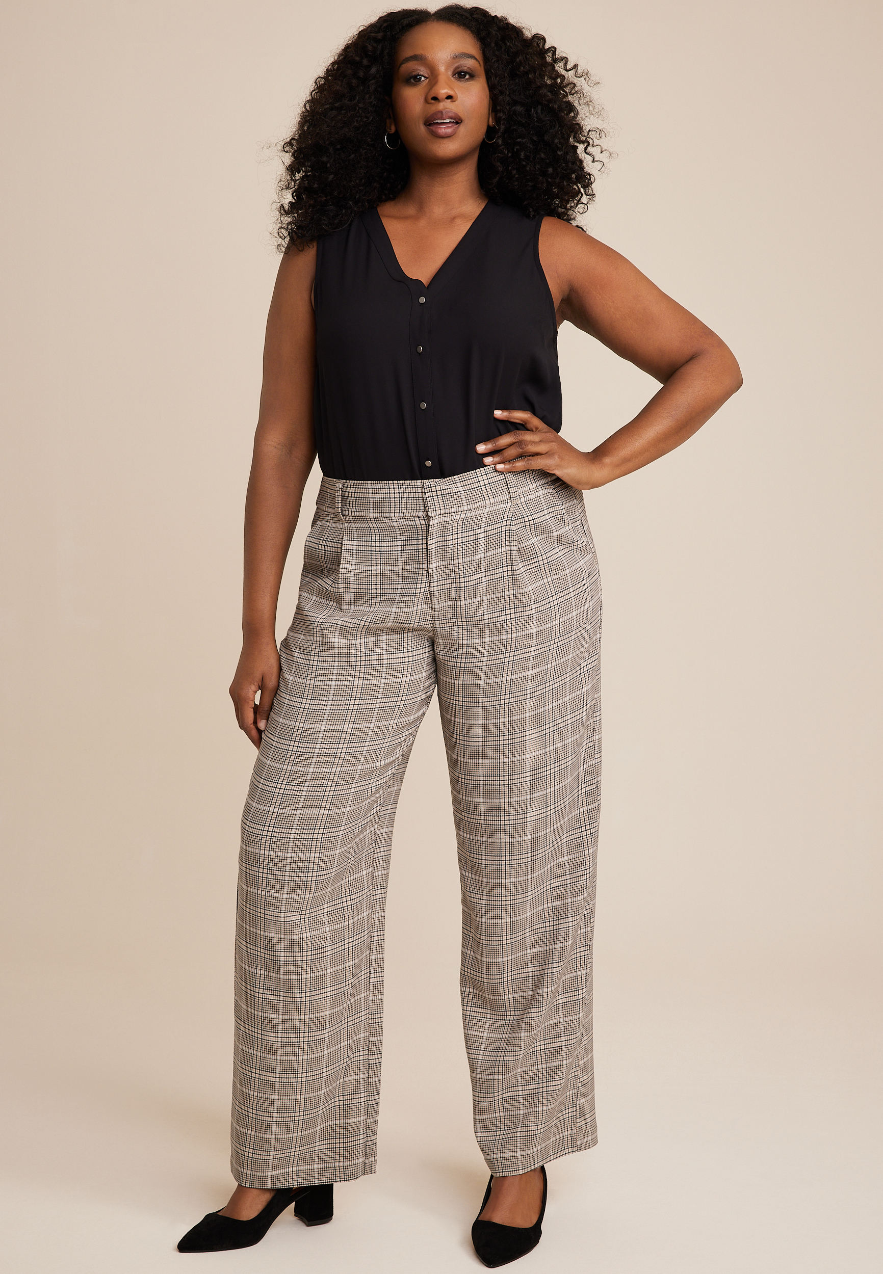 Plus size high 2024 waisted dress pants