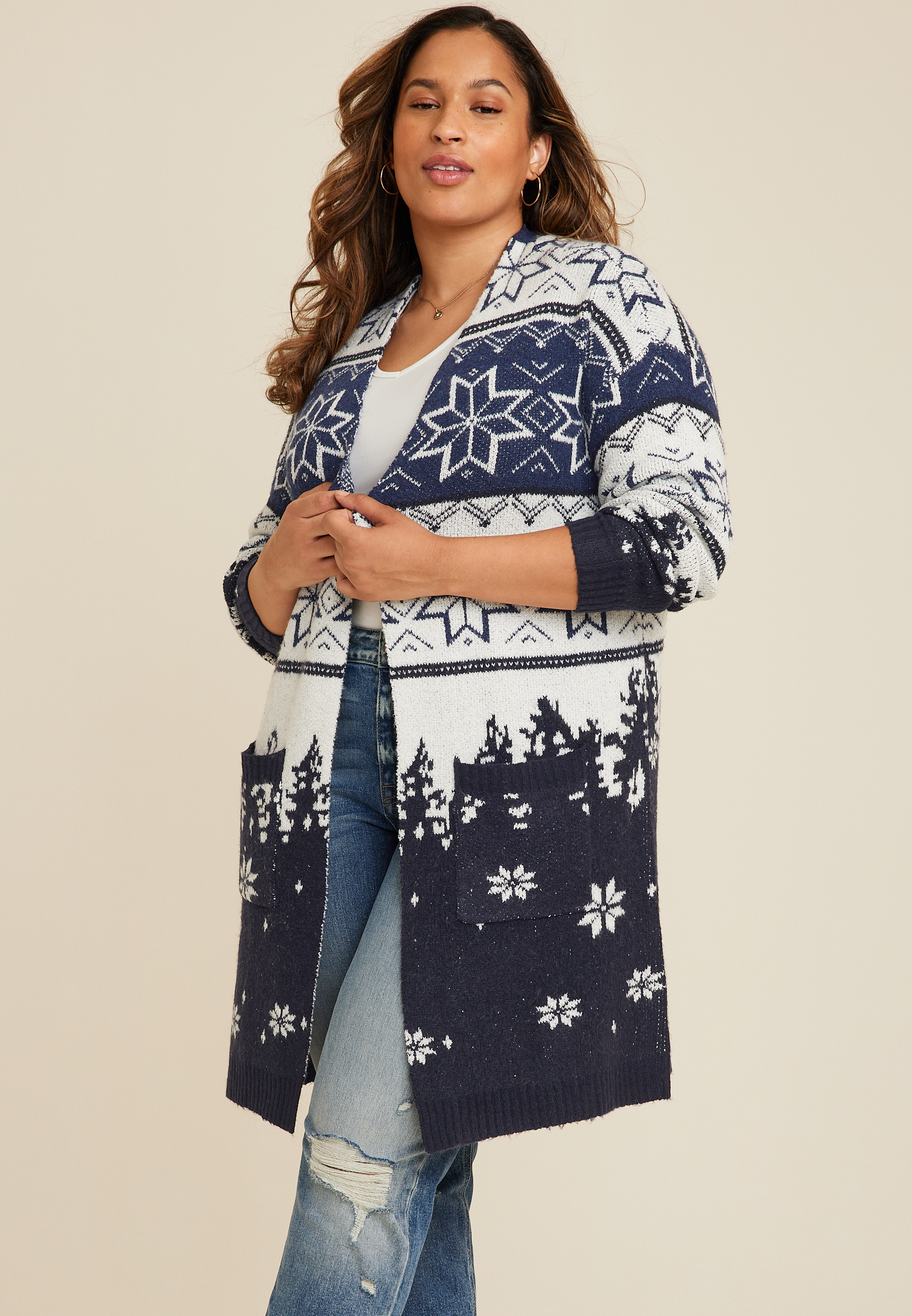 Plus size 2025 snowflake sweater