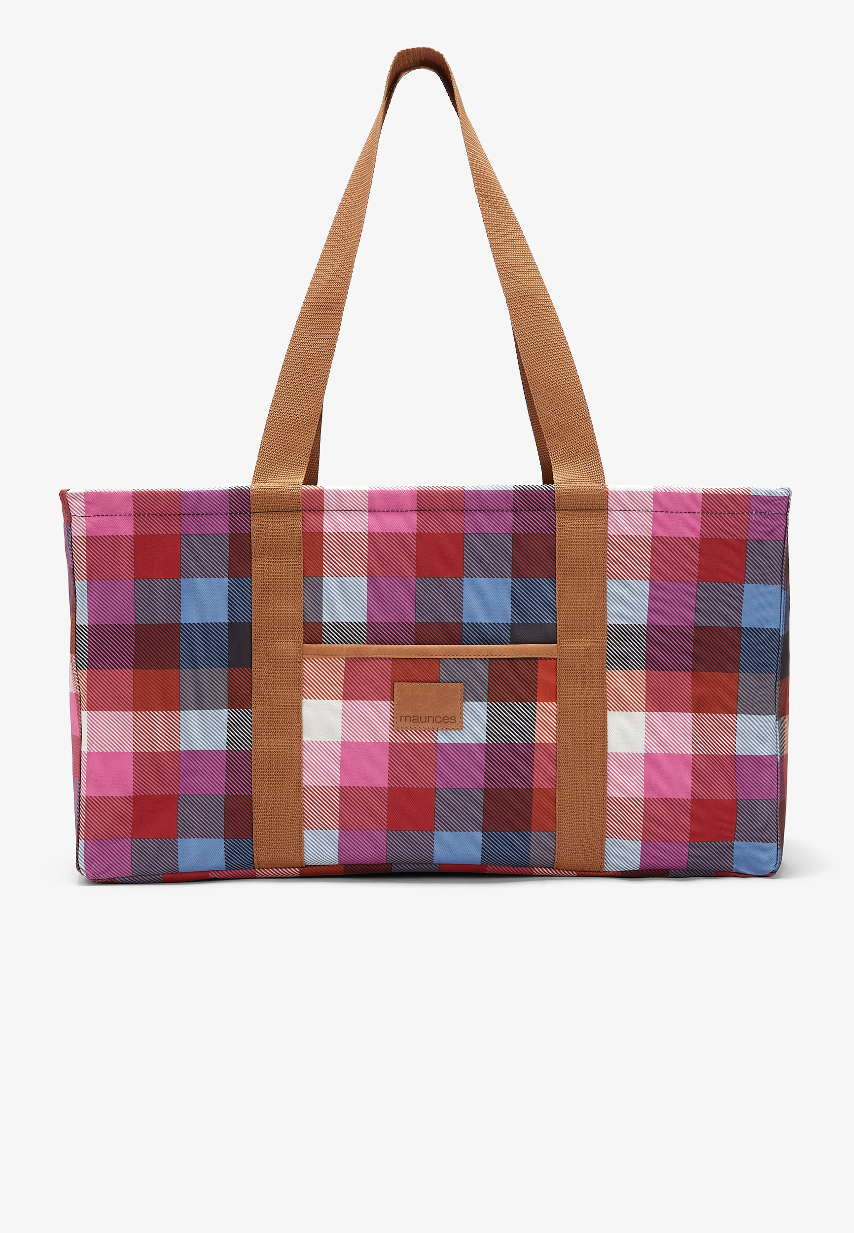 Bright Plaid Utility Tote maurices