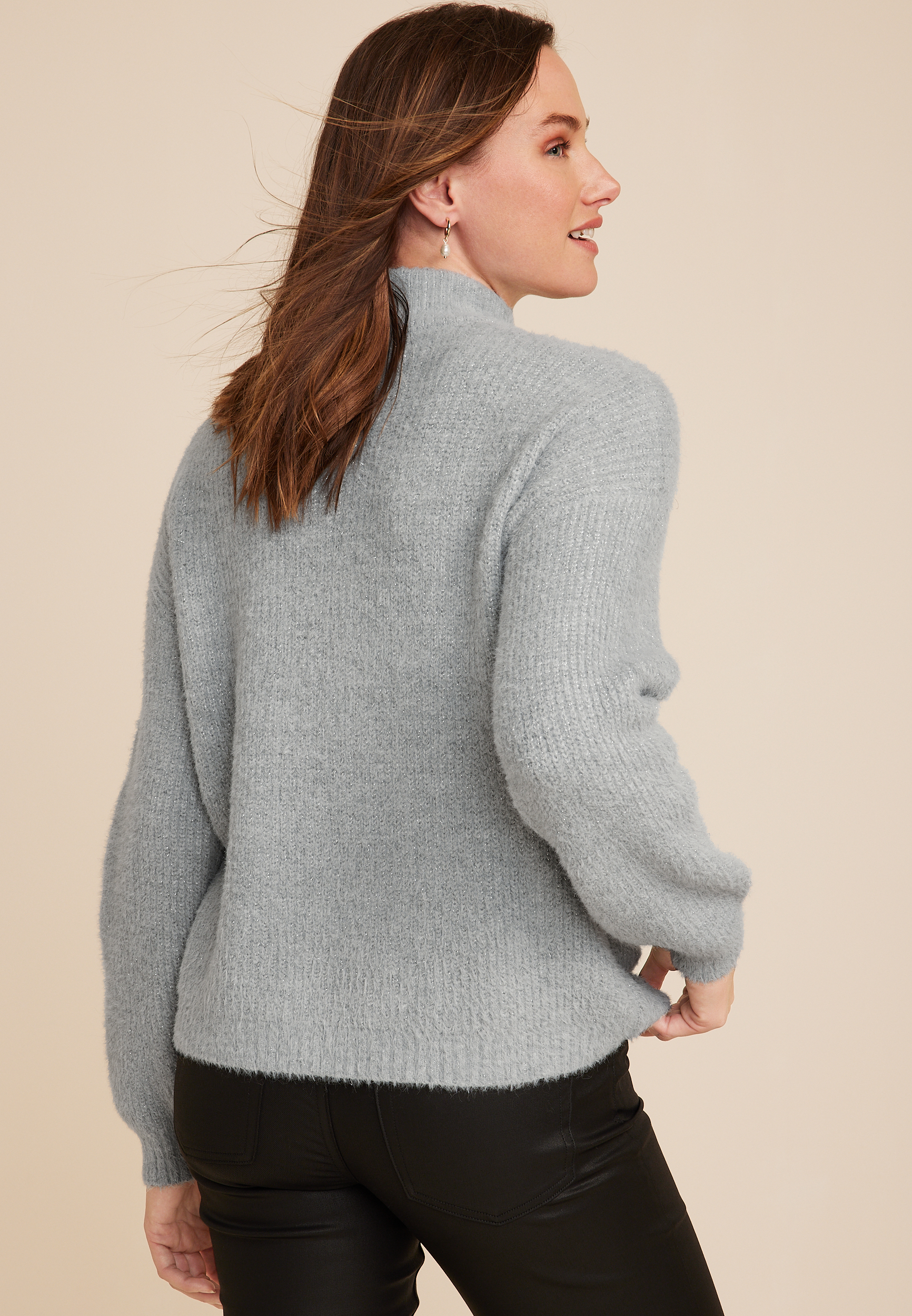 Gray sweater with clearance pearls