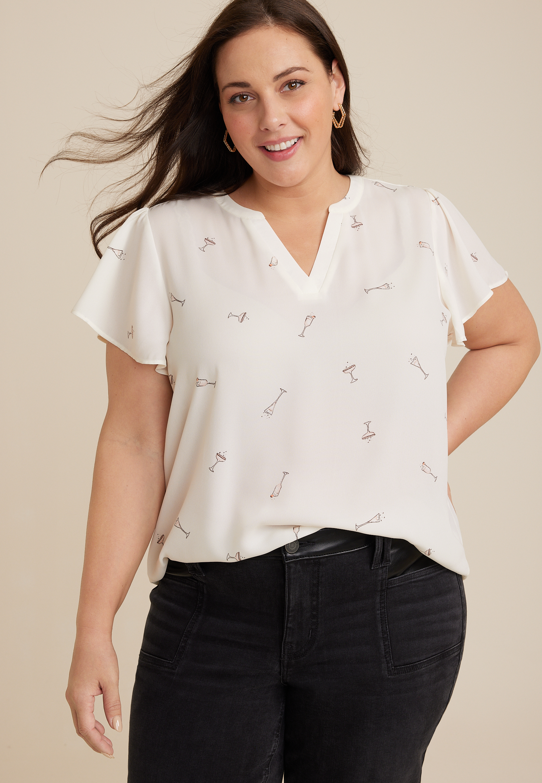 RPVATI Women Blouses and Shirts Plus Size Feather Button Up Womens