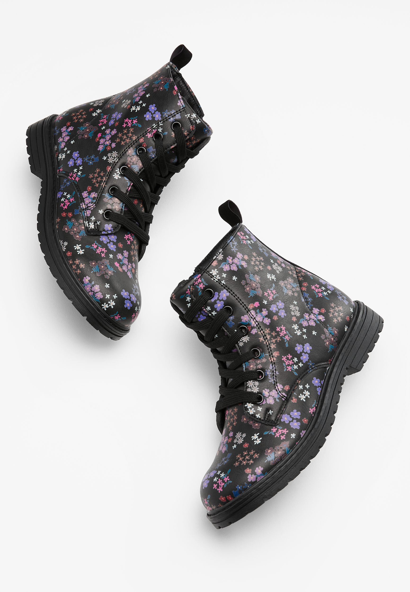 Womens floral hot sale combat boots