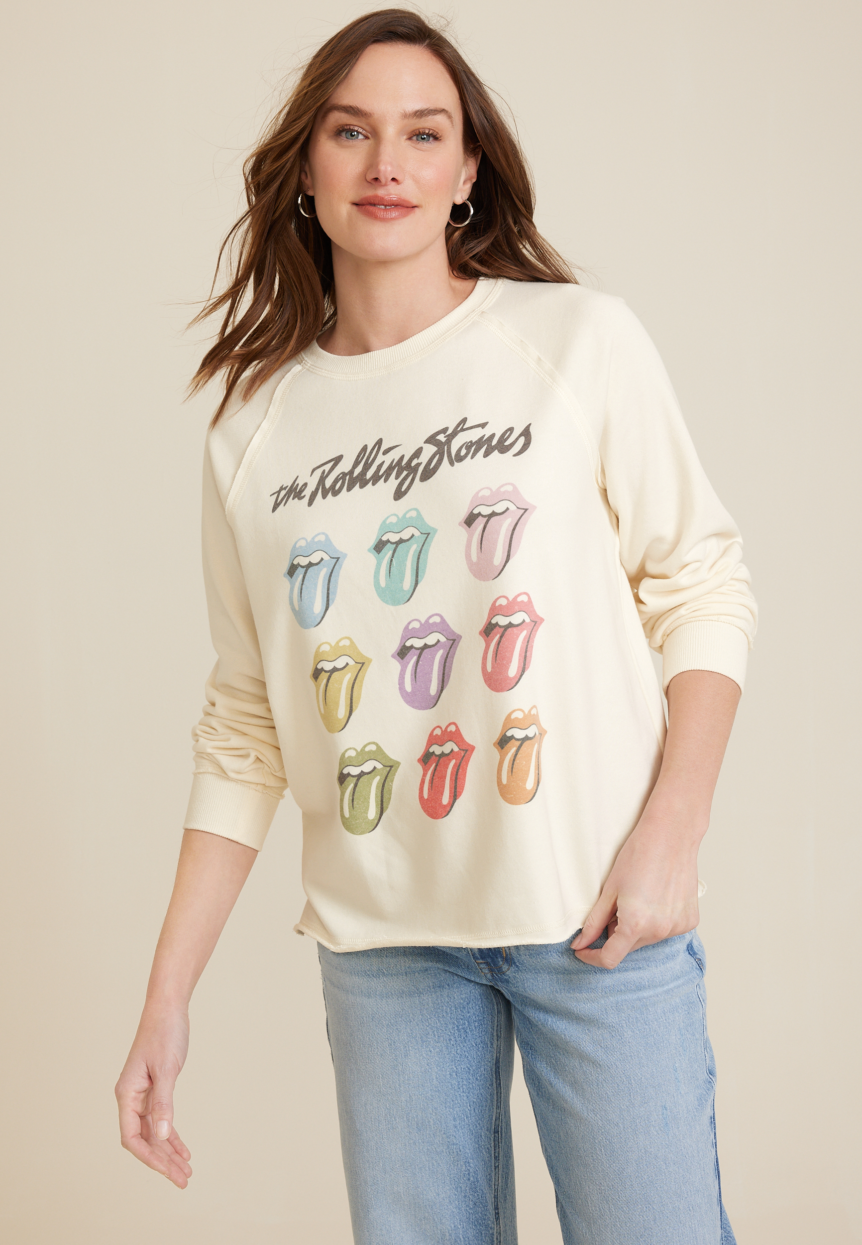 Rolling stones sweatshirt discount white