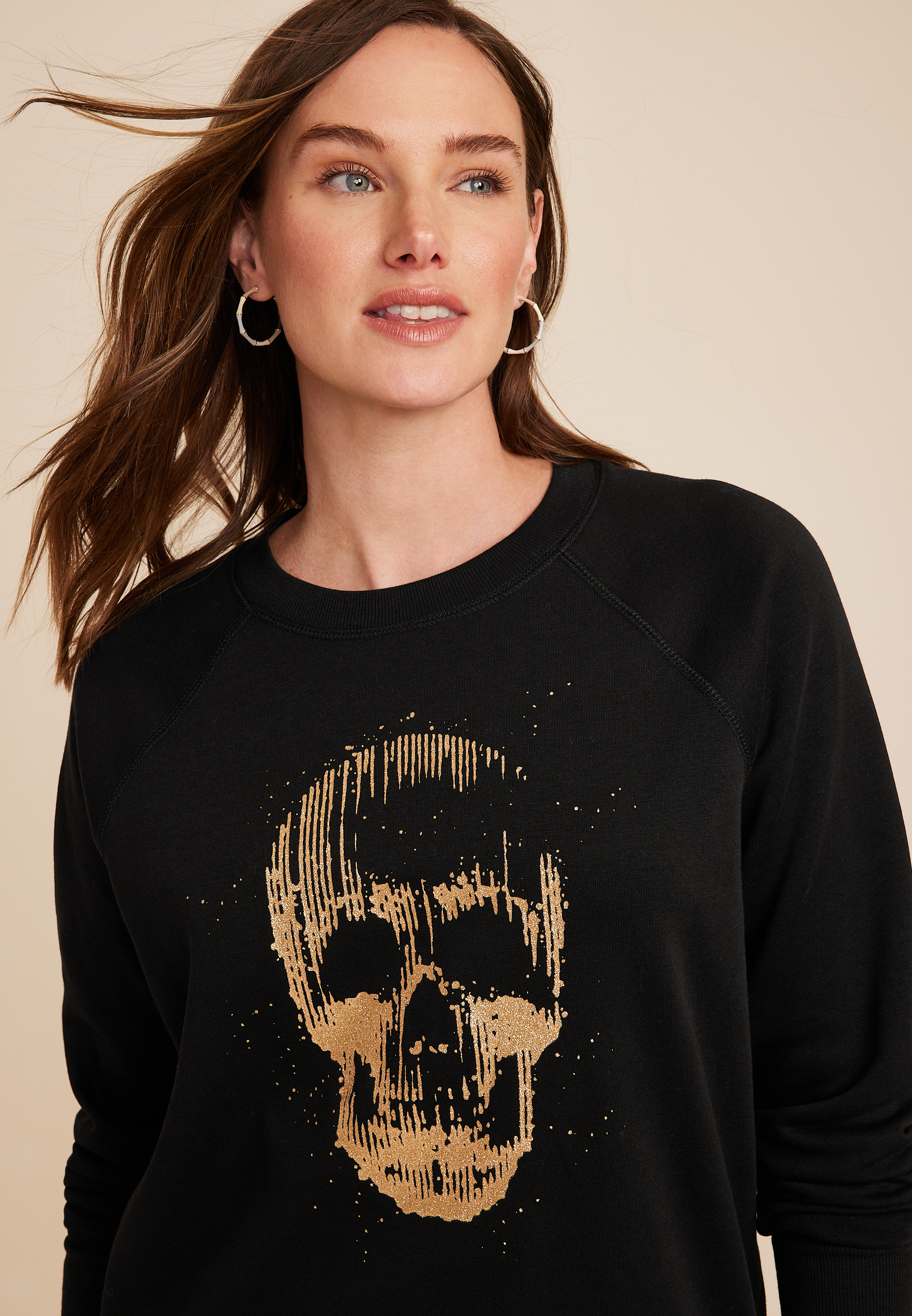 Skull sweatshirt womens hot sale