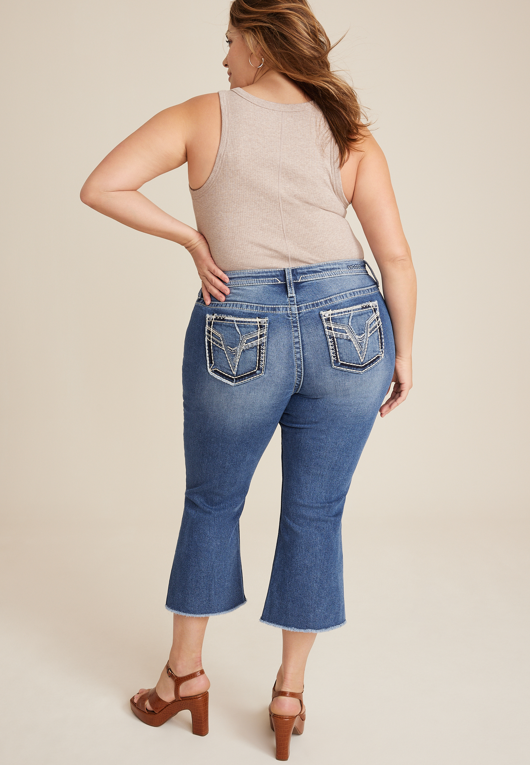 Plus Size Vigoss® Heritage Mid Rise Cropped Boot Jean