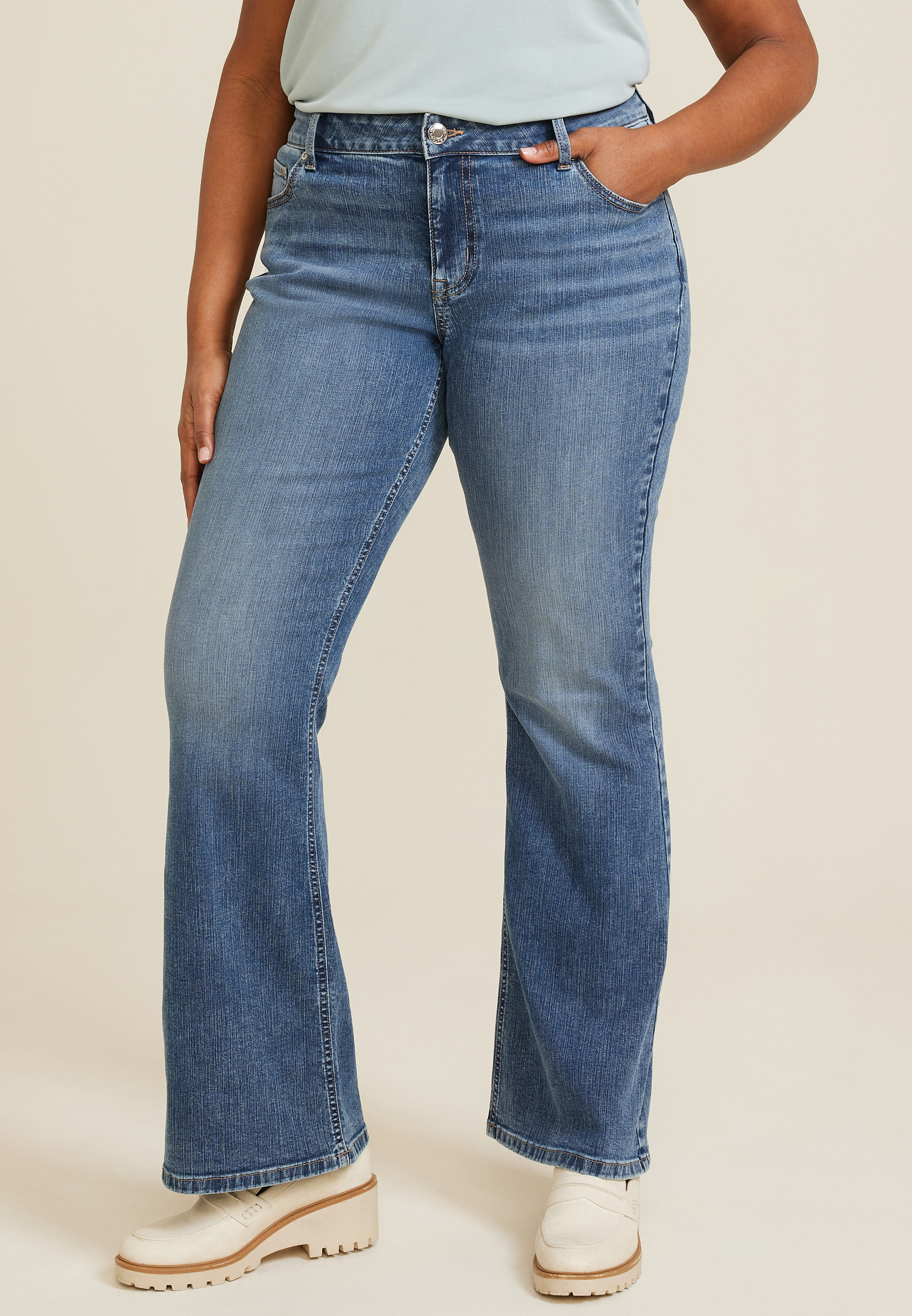 Plus Size edgely™ Mid Rise Flare Jean