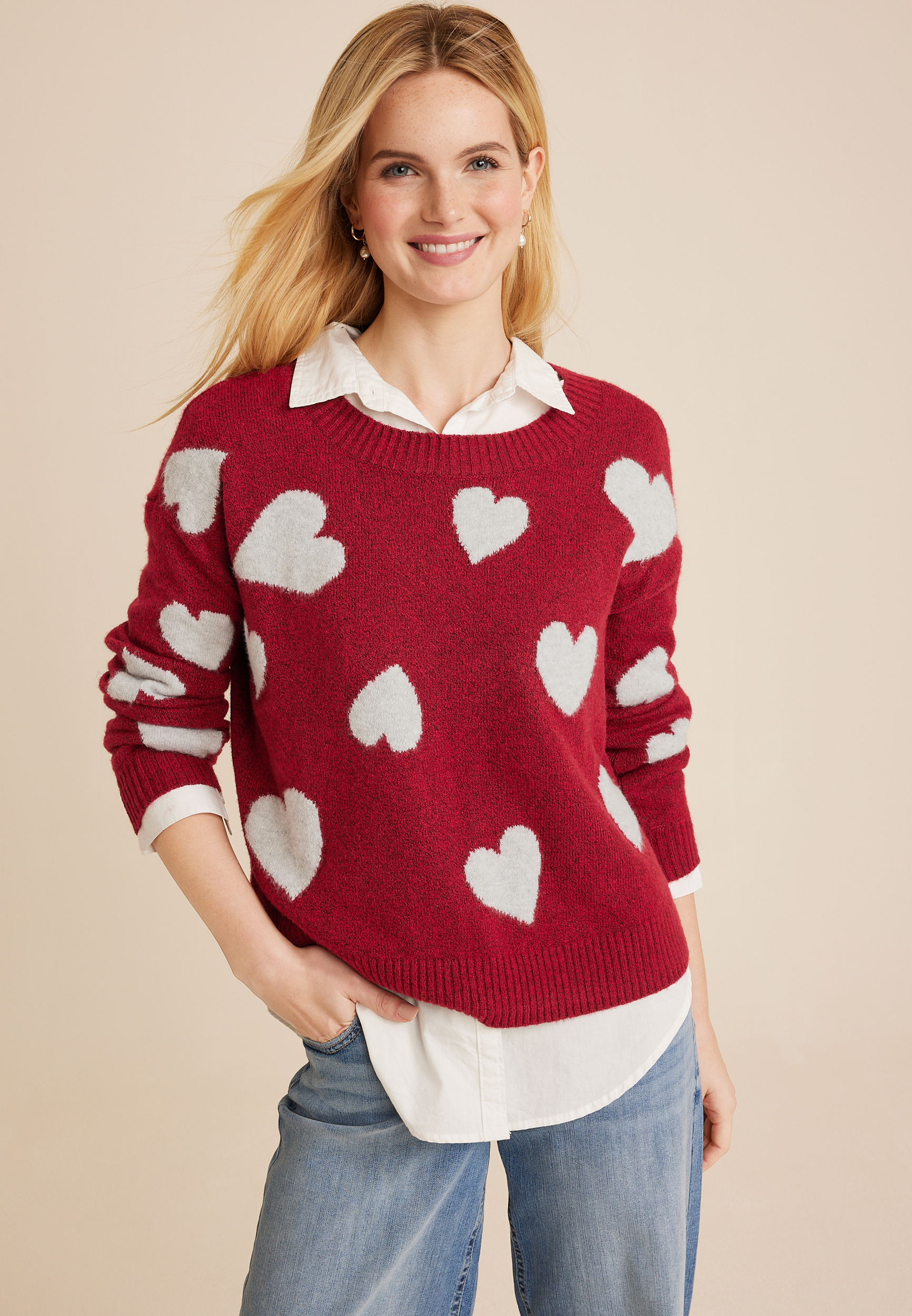 Heart Crew Neck Sweater maurices