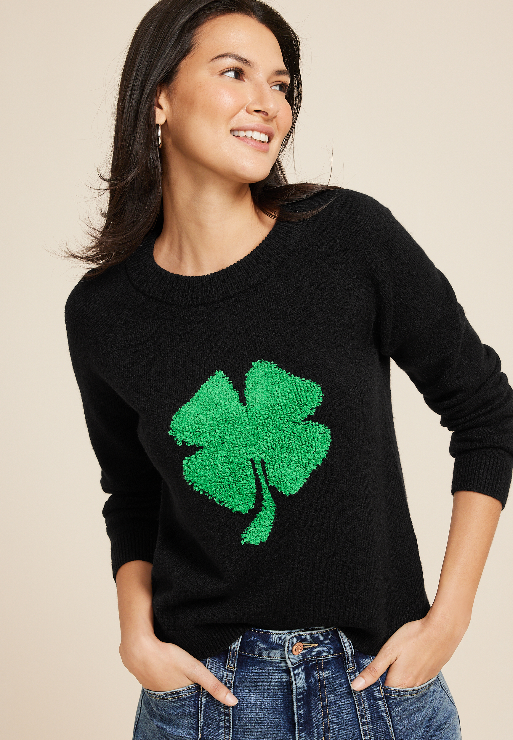 Shamrock Crew Neck Sweater | maurices