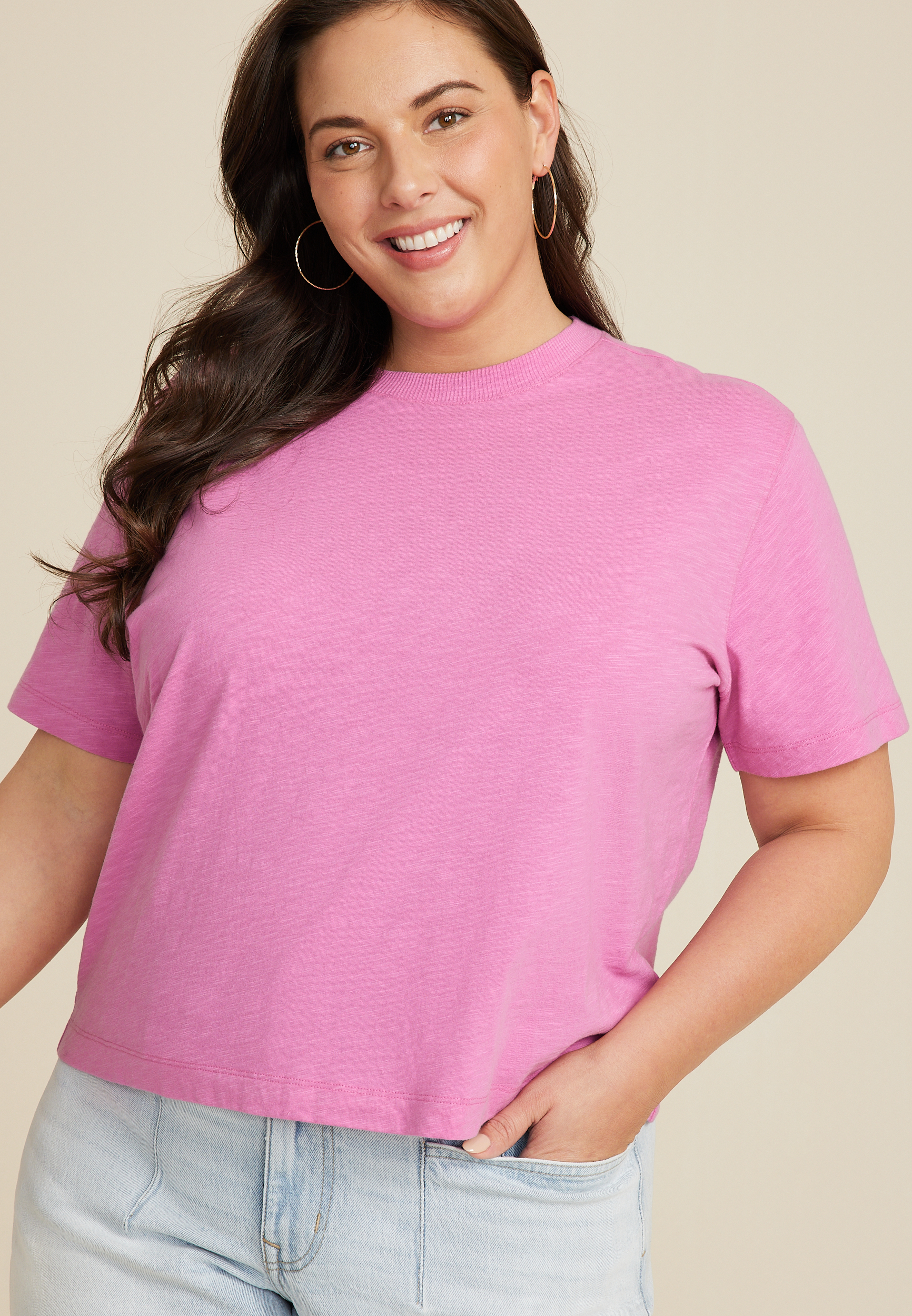 トップス niceness MAJAW 24ss Plus Size 24/7 Boxy Crop Tee | maurices