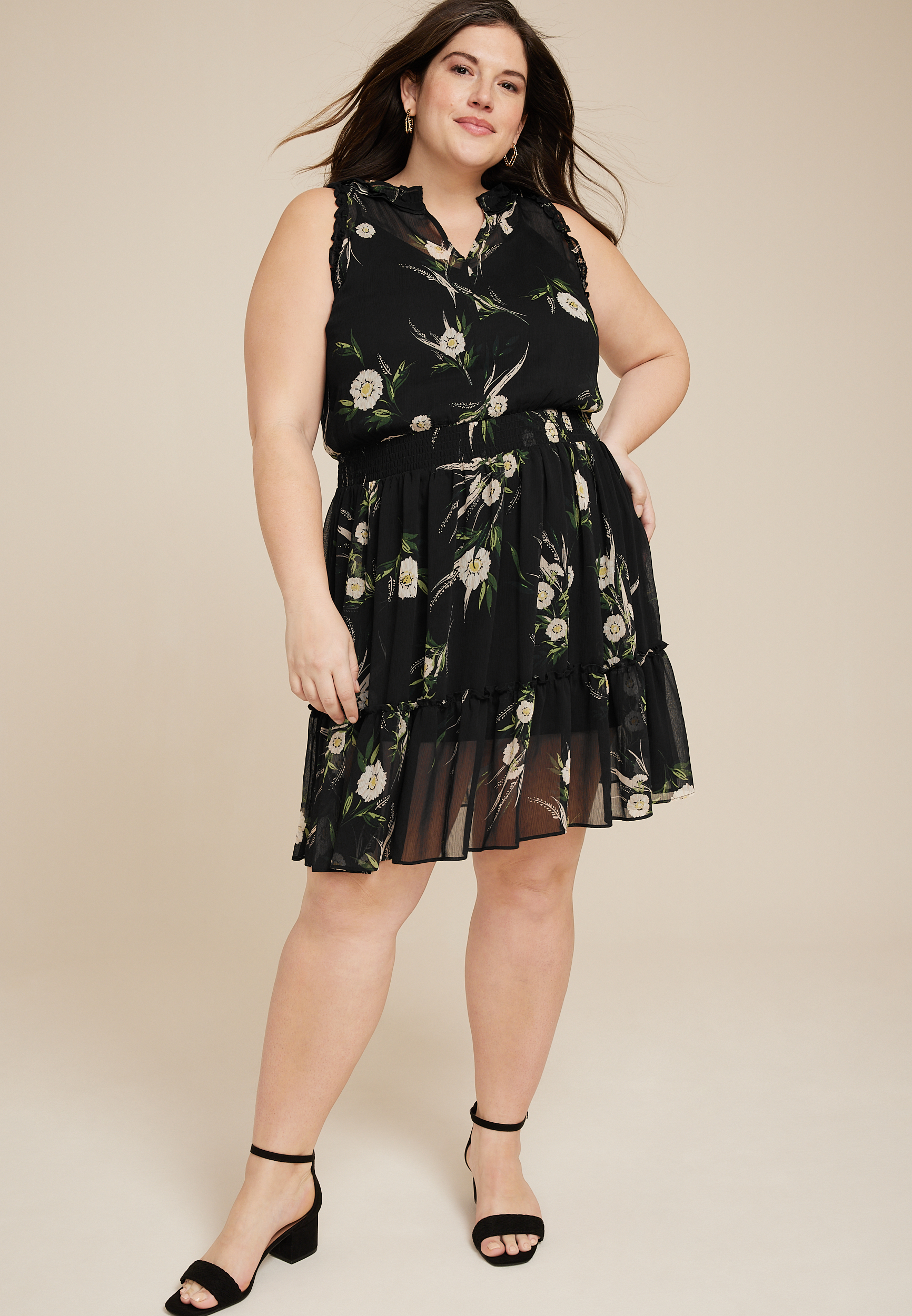 Plus Size Tiered Tank Dress