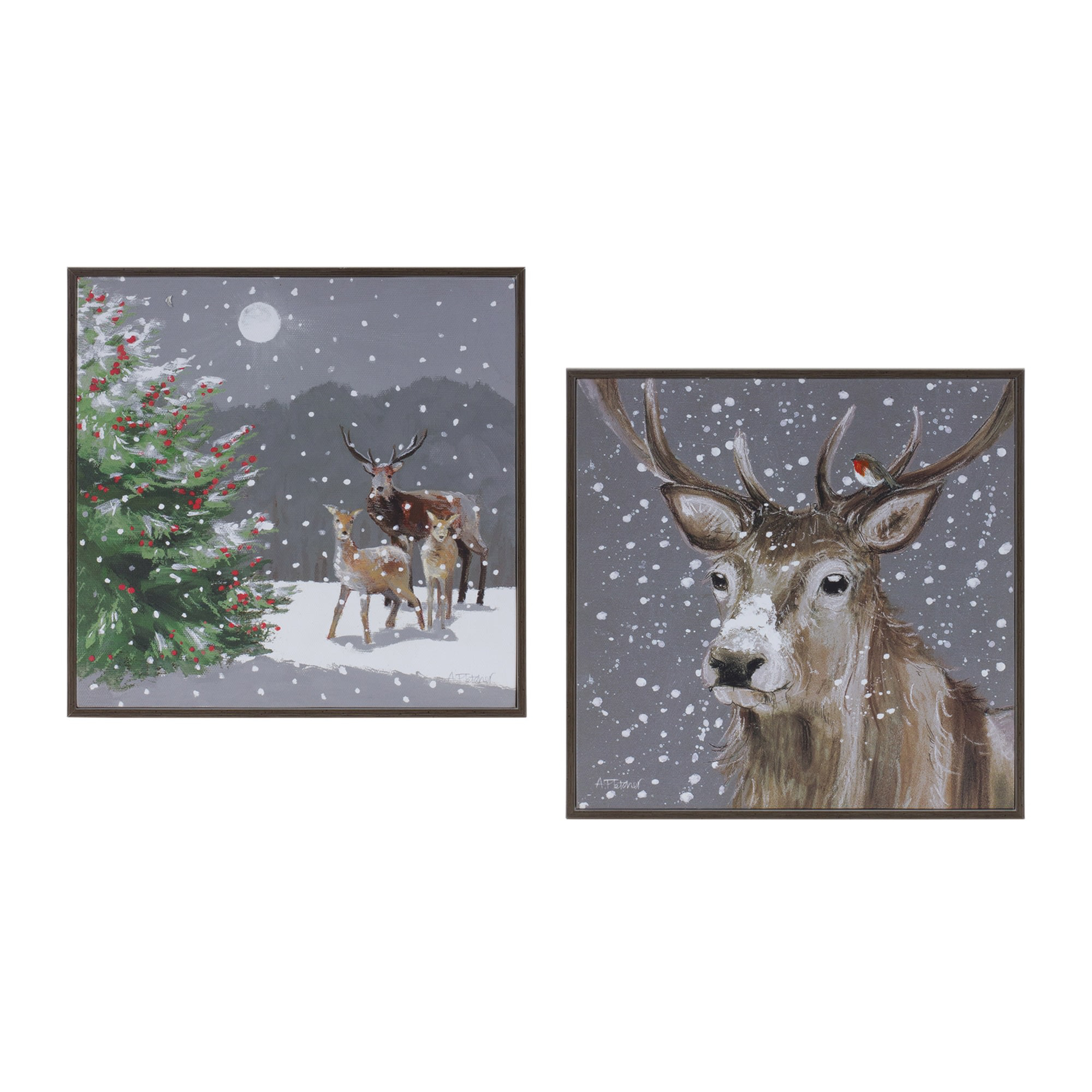 Melrose International Framed Winter Deer Wall Art maurices