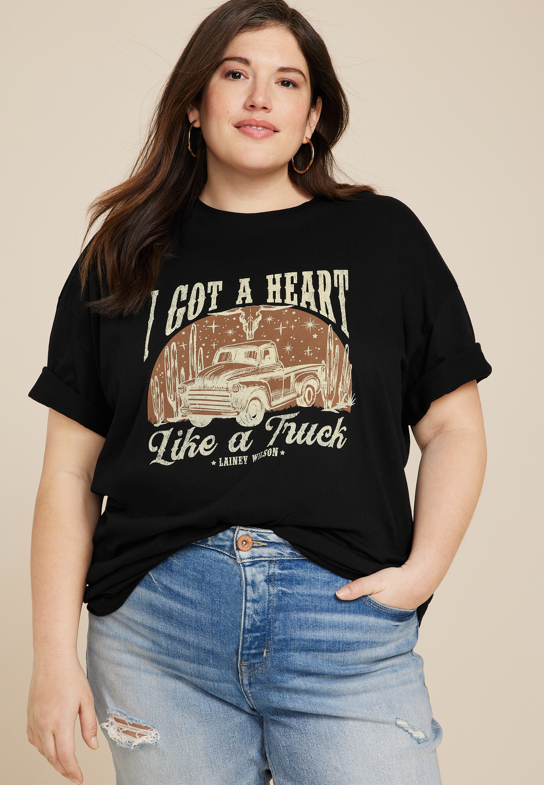 Plus Size Lainey Wilson Country Oversized Fit Graphic Tee | maurices