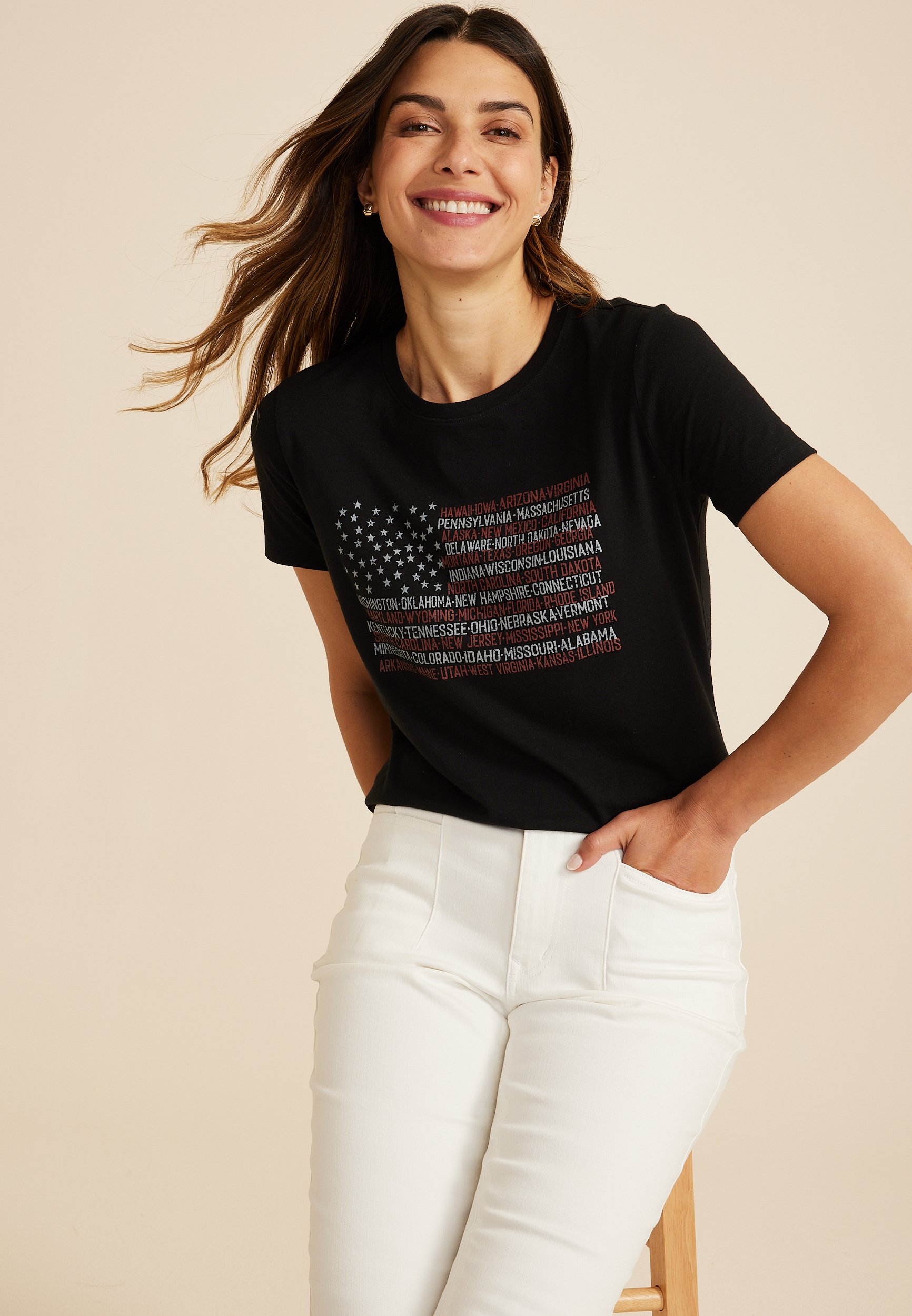 L'Appartement【AMERICANA】 Graphic T-shirt AMERICANA/アメリカーナ】 Graphic T-shirt（Tシャツ