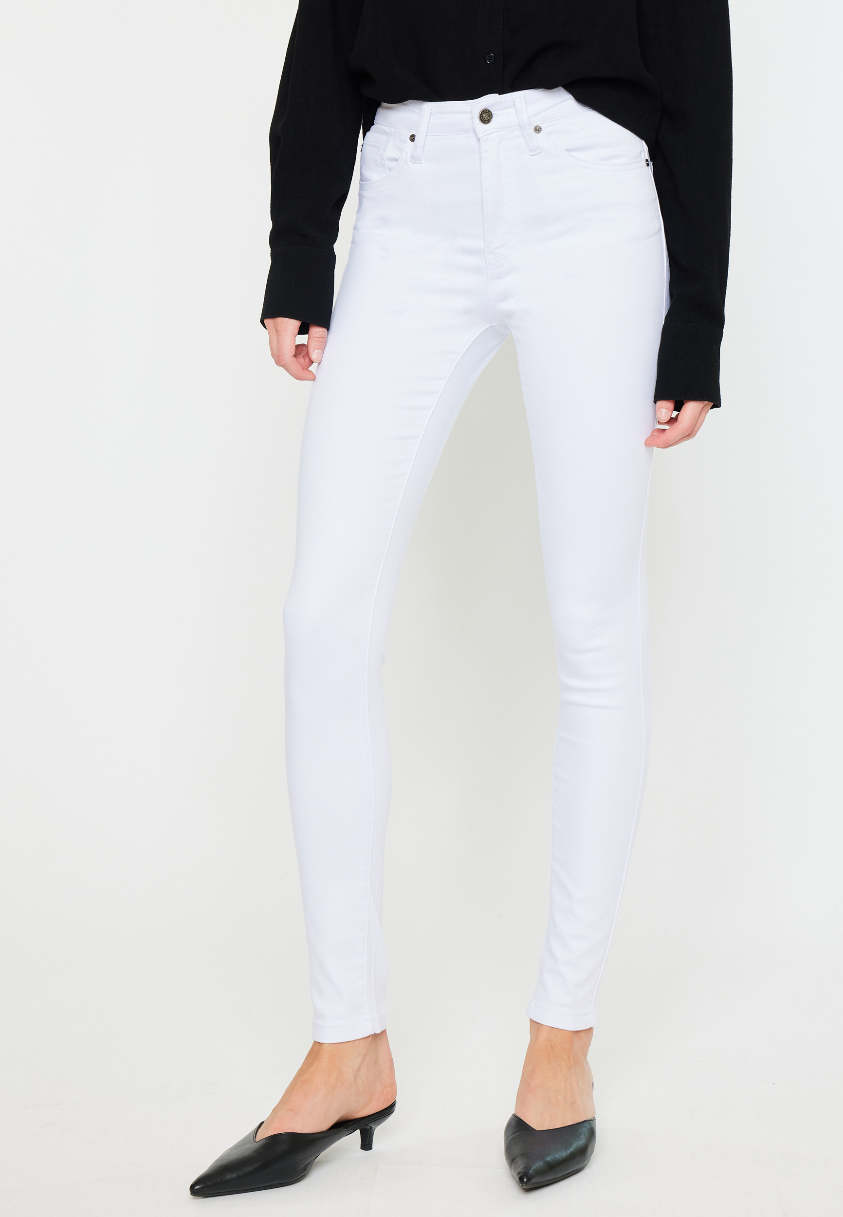 Carrie High Rise Jeans- White main image 0