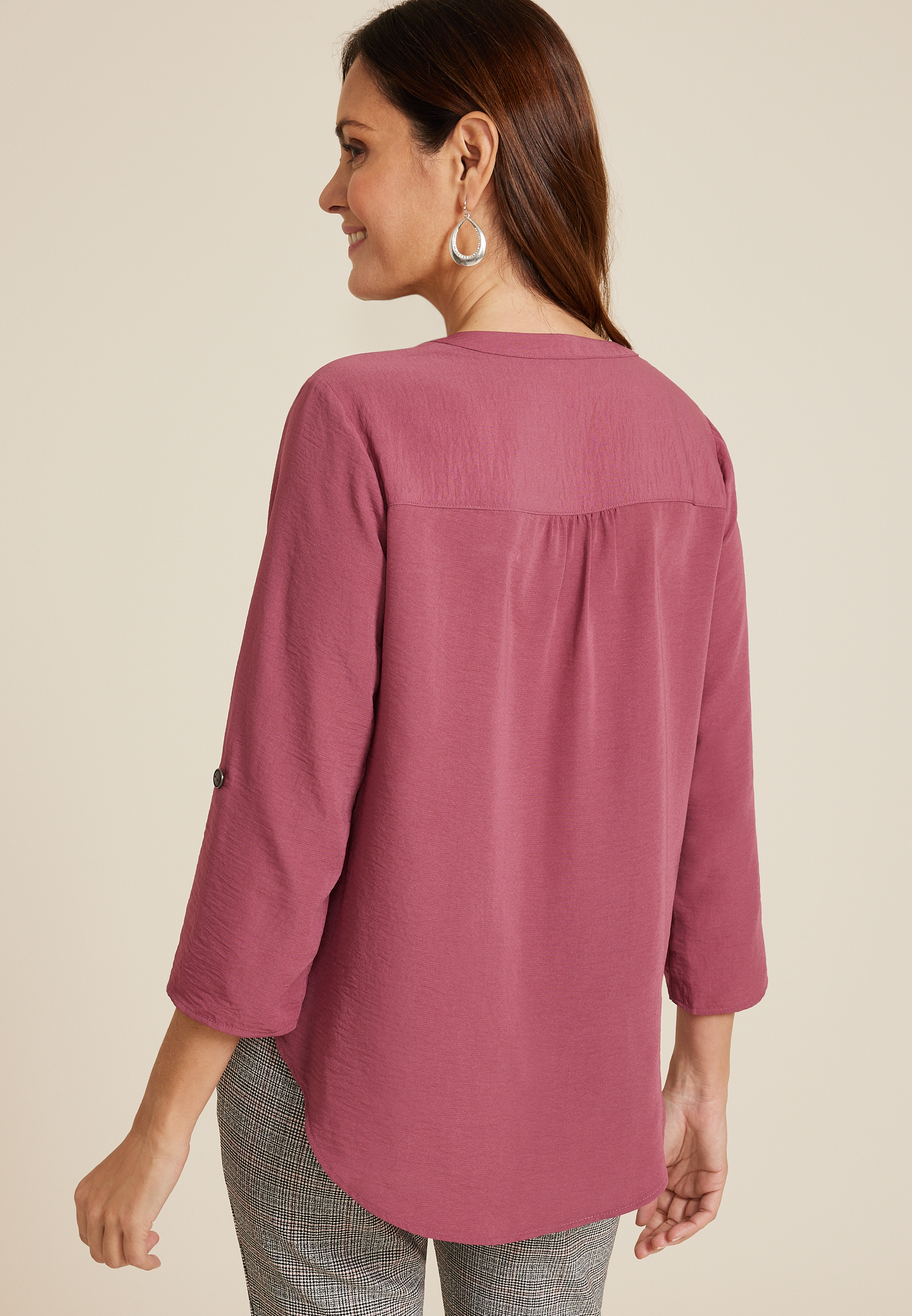 Atwood 3/4 Sleeve Popover Blouse | maurices