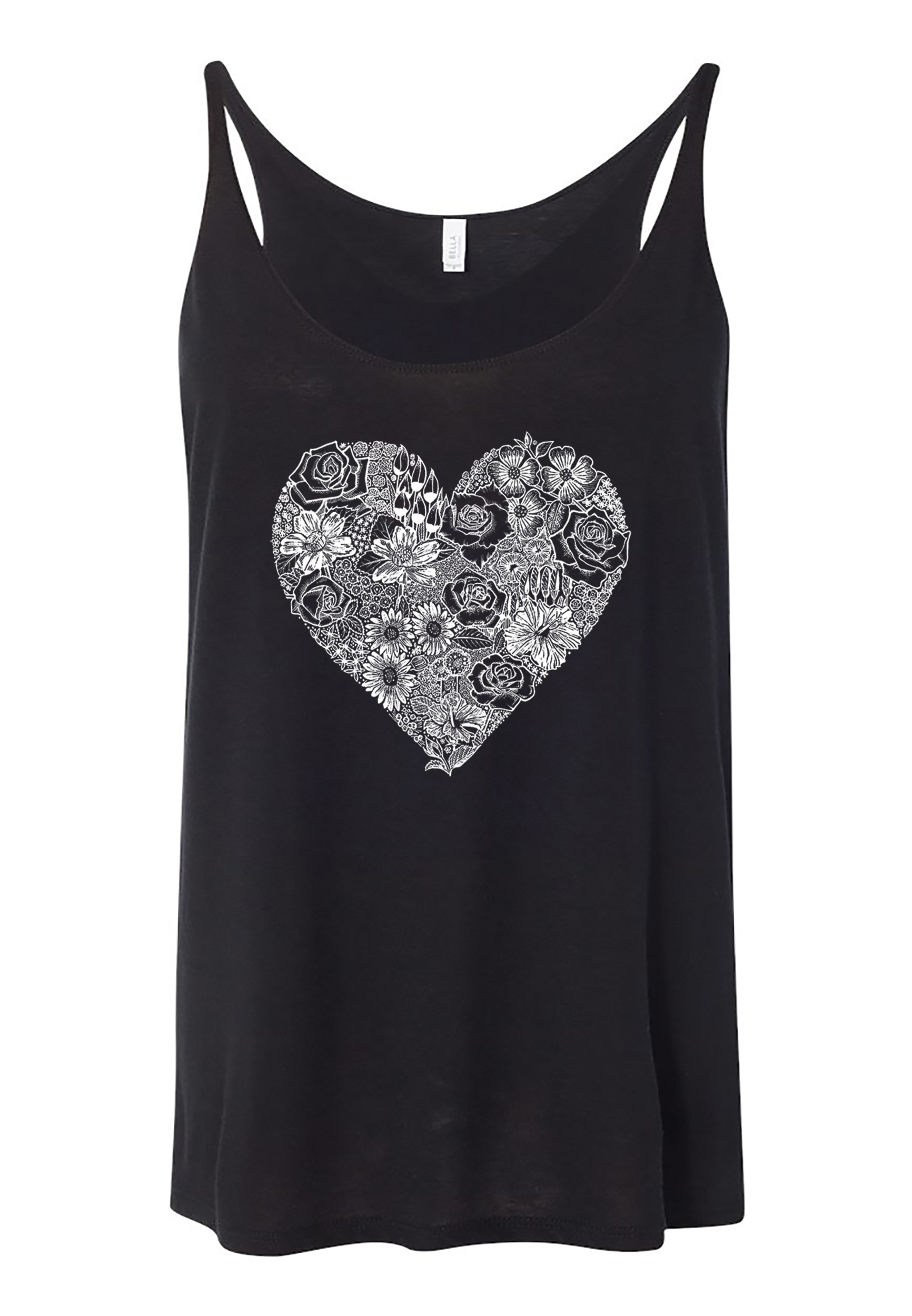 LA Pop Art Women's Heart Flowers Premium Word Art Tank | maurices