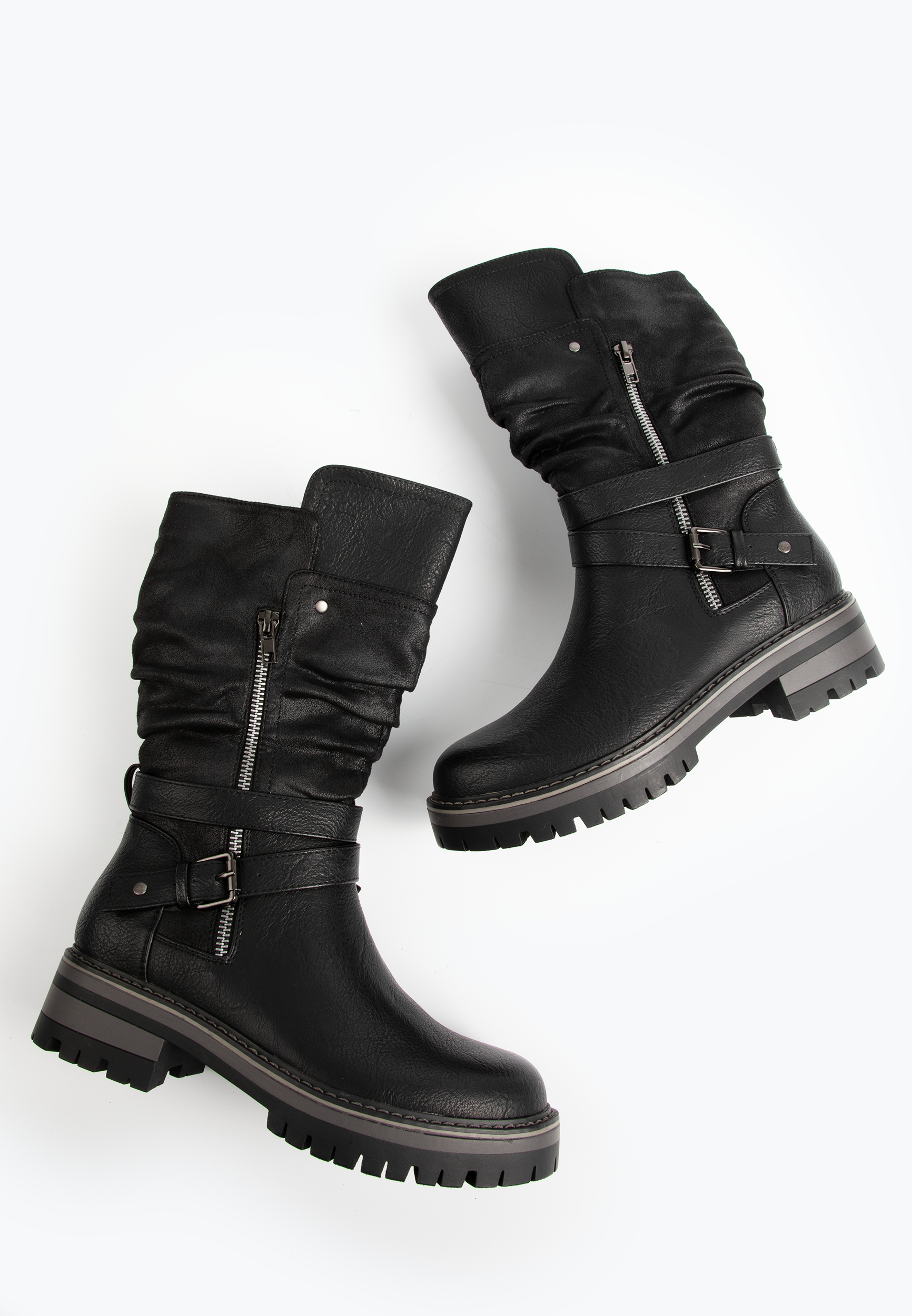 靴 lible Brushd blackboots Amazon.com | Elbslutt Women's Knee High Boots Chunky Low