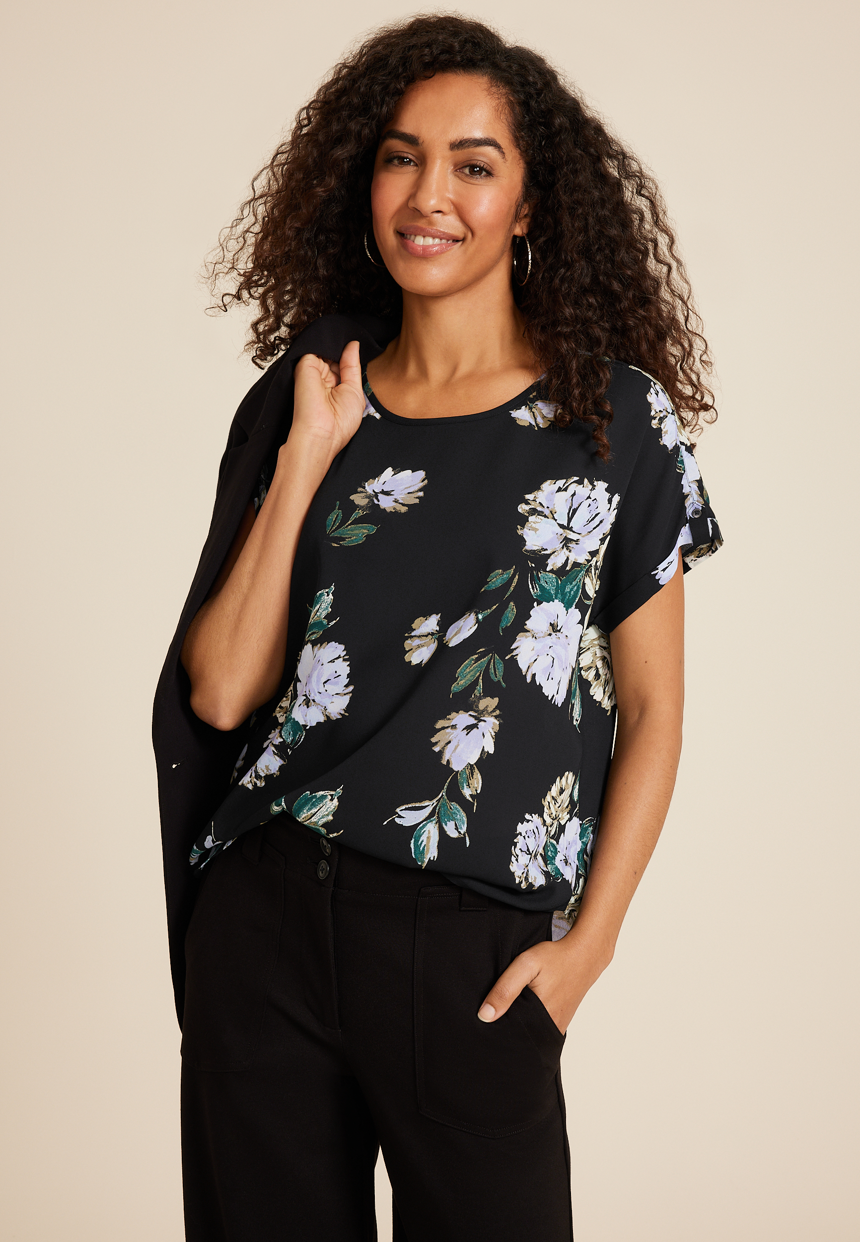 Watercolour Floral Blouse 4081 main image 0