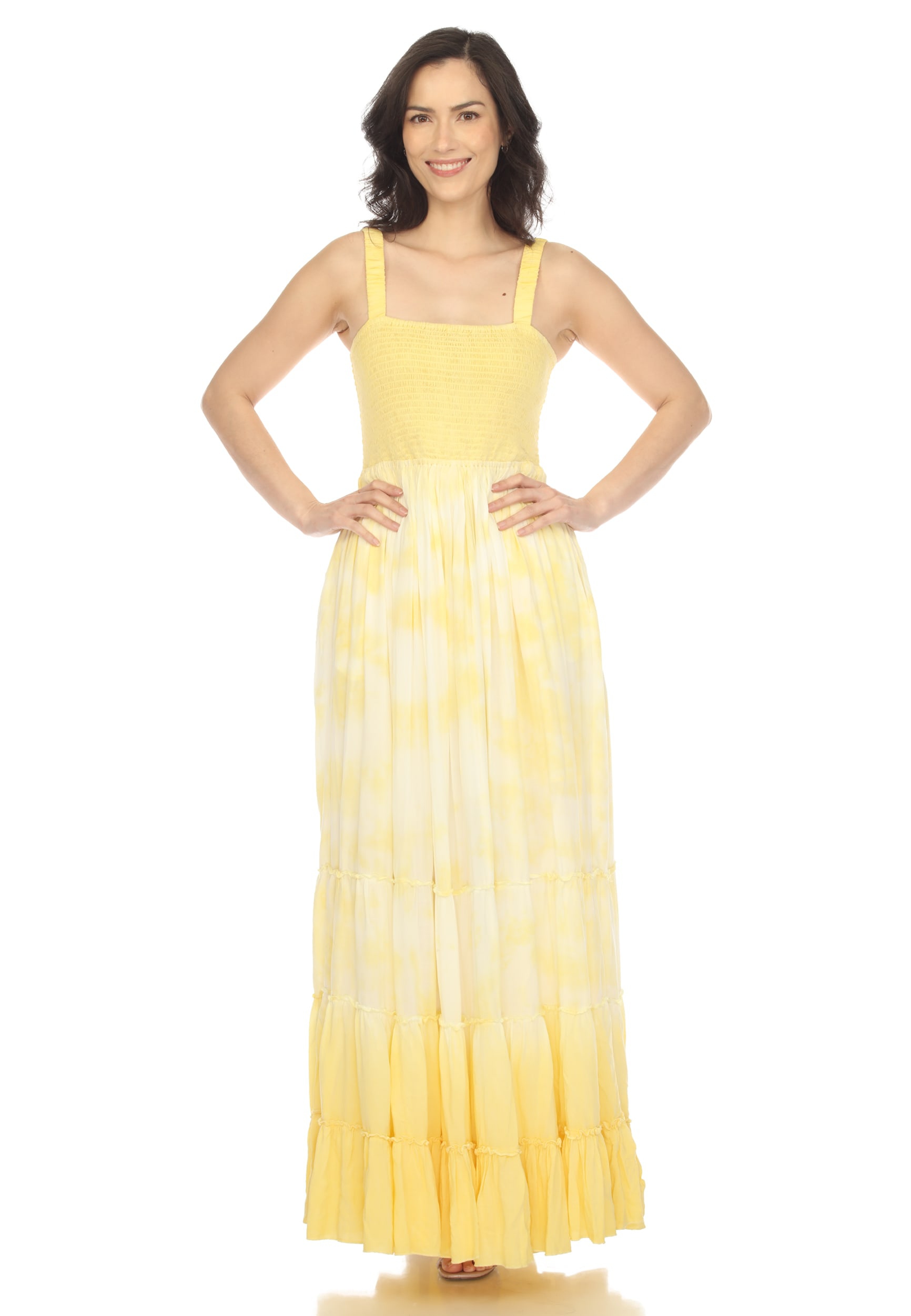 White Smocked Maxi Dress