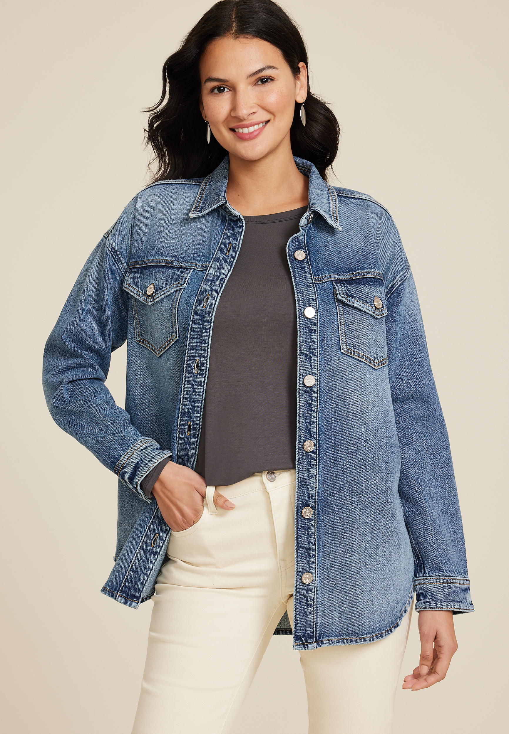 m jeans by maurices&trade; Denim Shacket