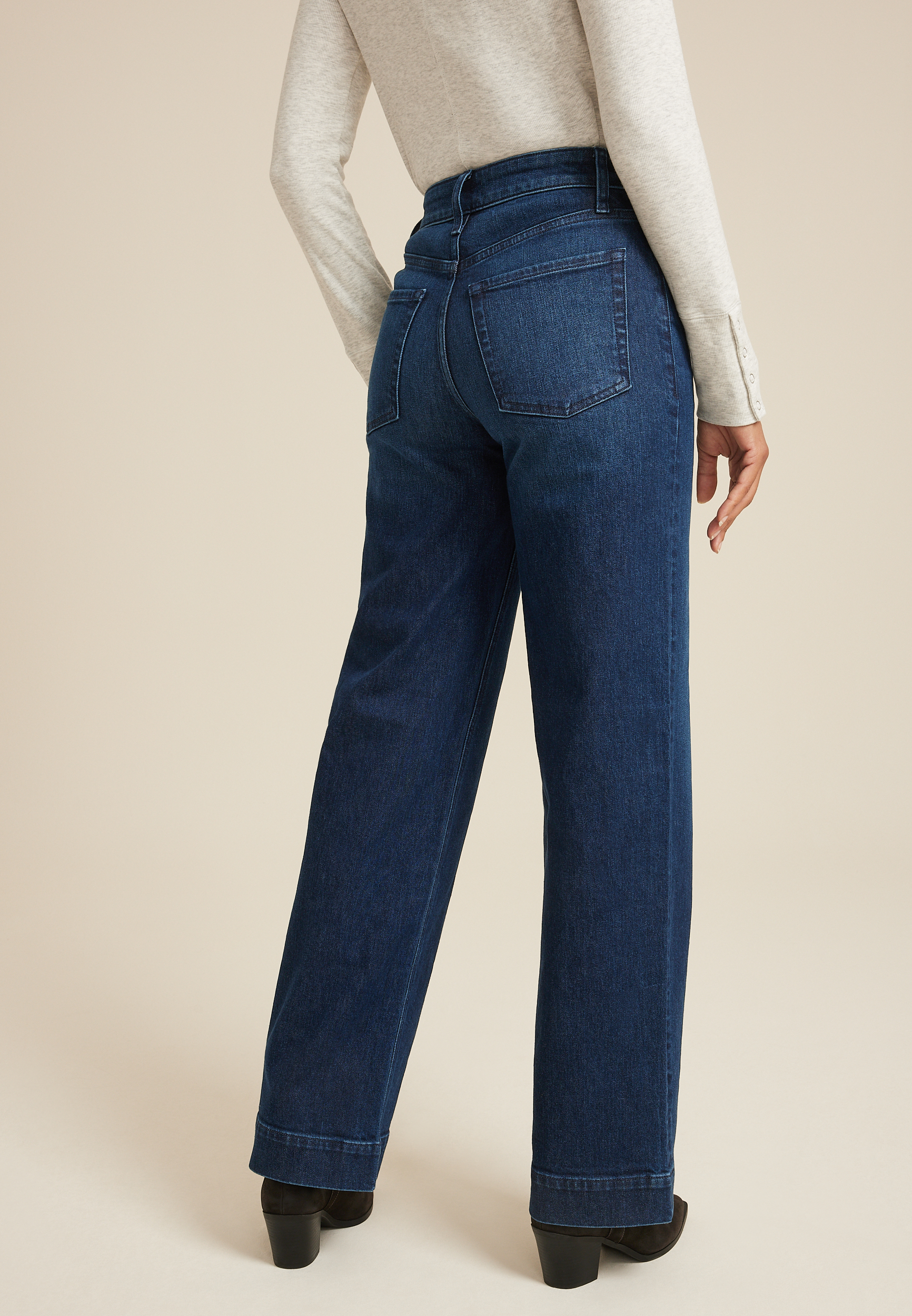 Dark High Rise Wide Leg Jean | maurices