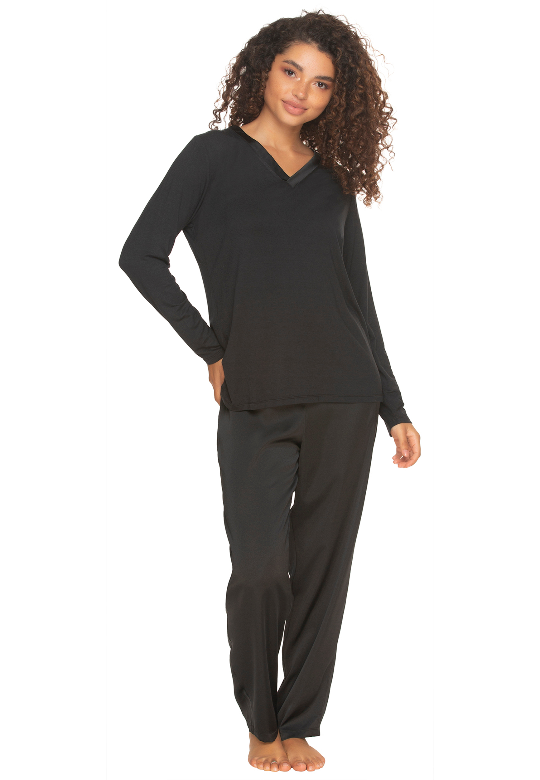 FELINA Side Button Slit Satin
  Pants