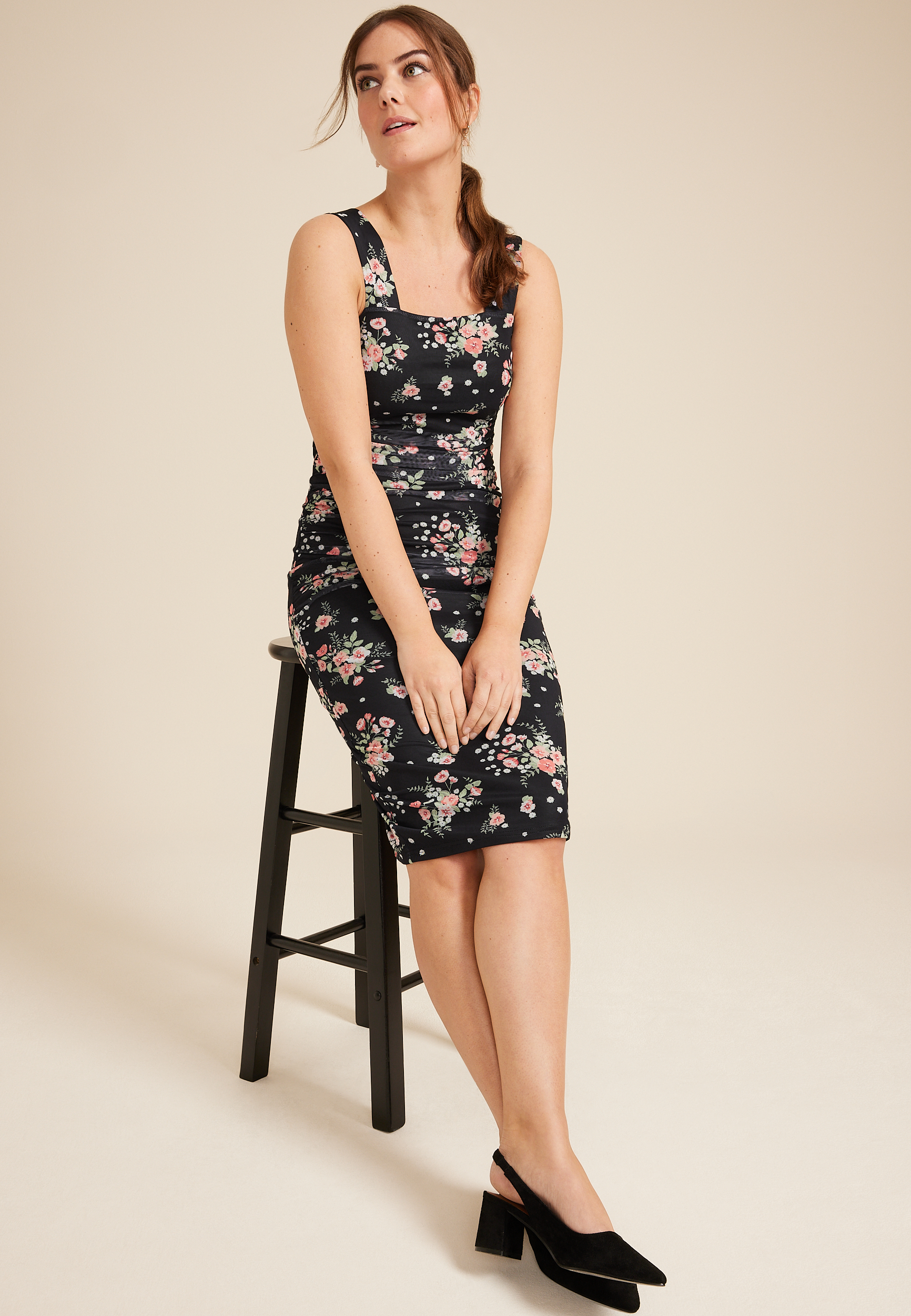 Serena Dress in Pink Mono Muse Liberty Fabric | Shop Ann